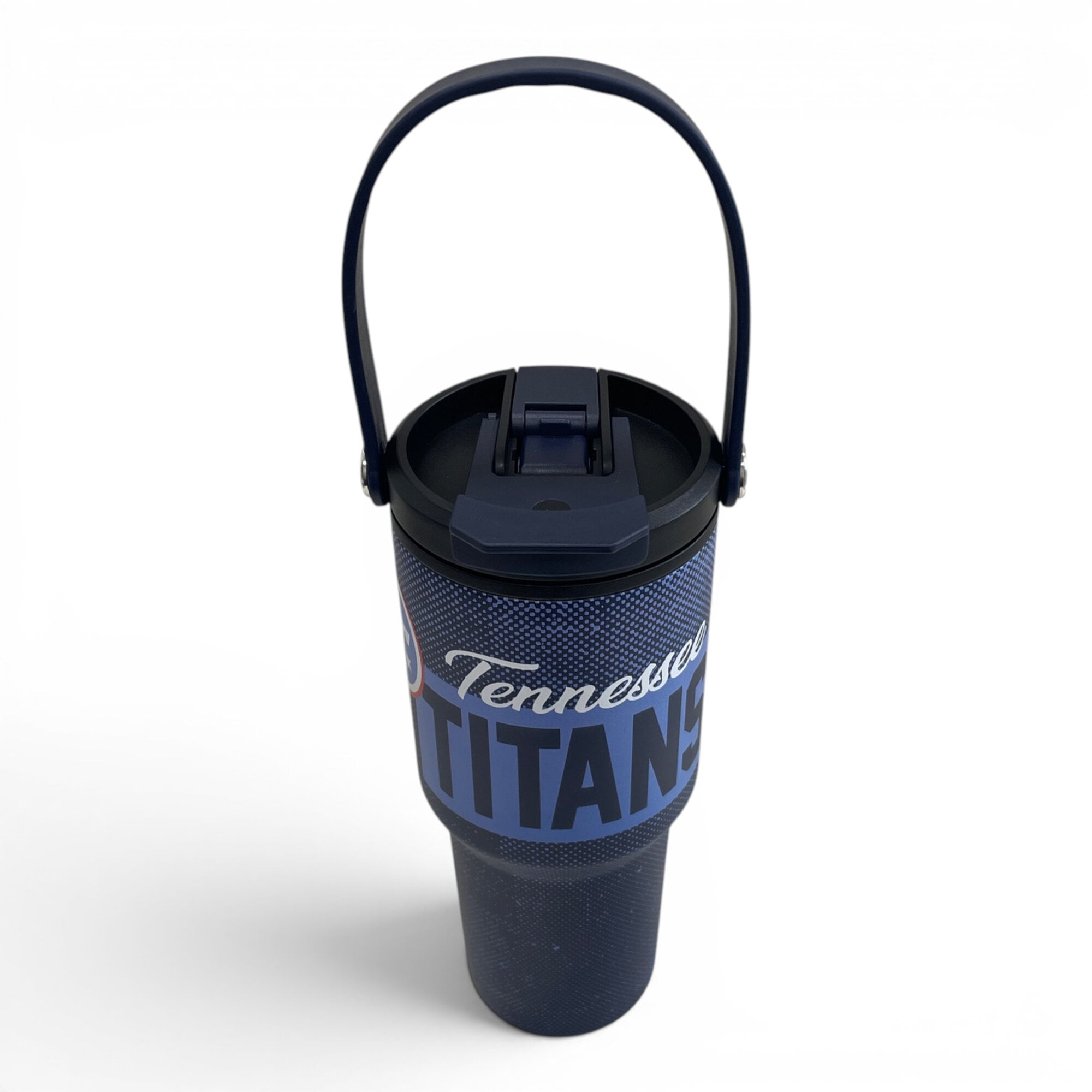 Gourde Pegasus Tennessee Titans 710 ml (24 oz) en acier inoxydable à double bouchon et motif moucheté dégradé