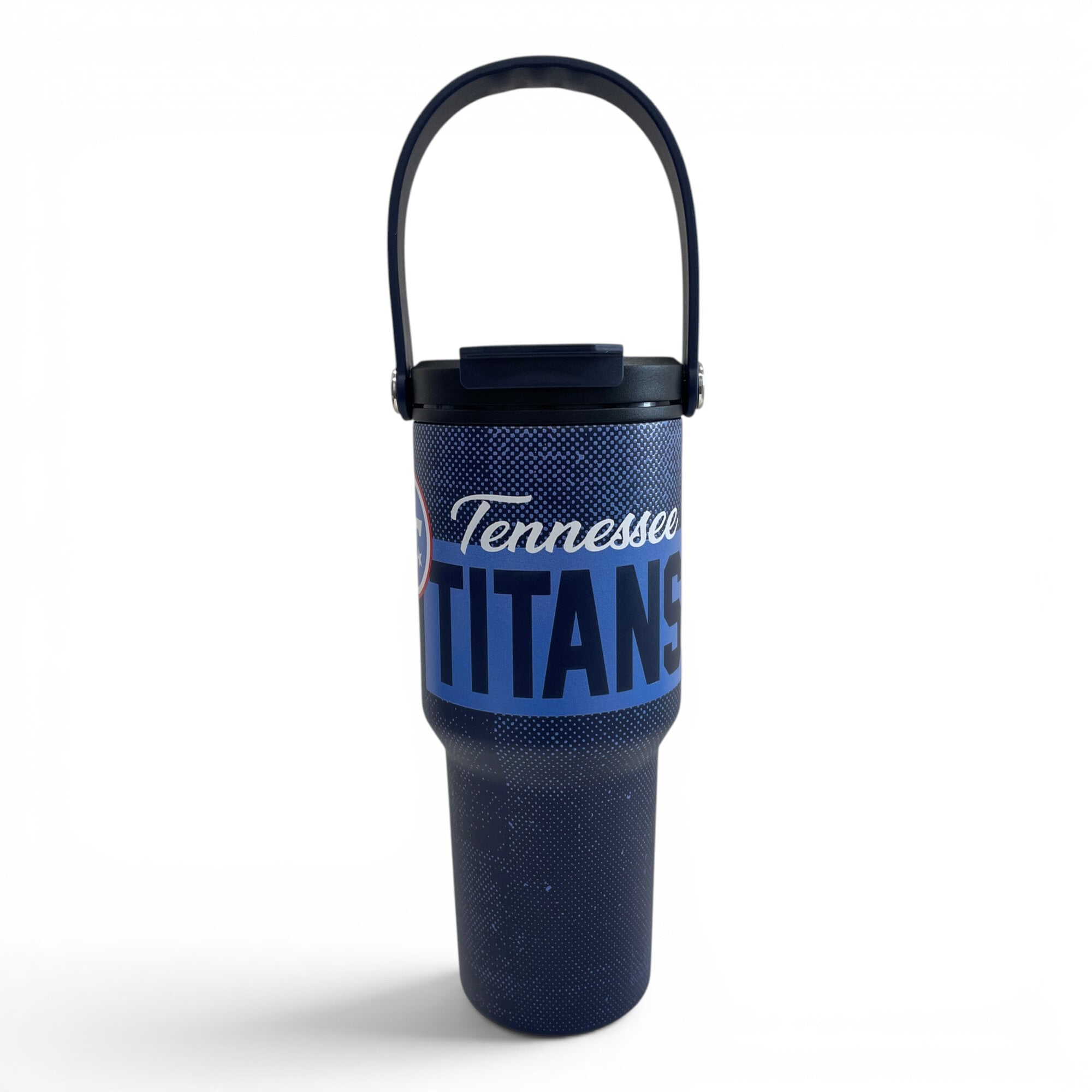 Gourde Pegasus Tennessee Titans 710 ml (24 oz) en acier inoxydable à double bouchon et motif moucheté dégradé