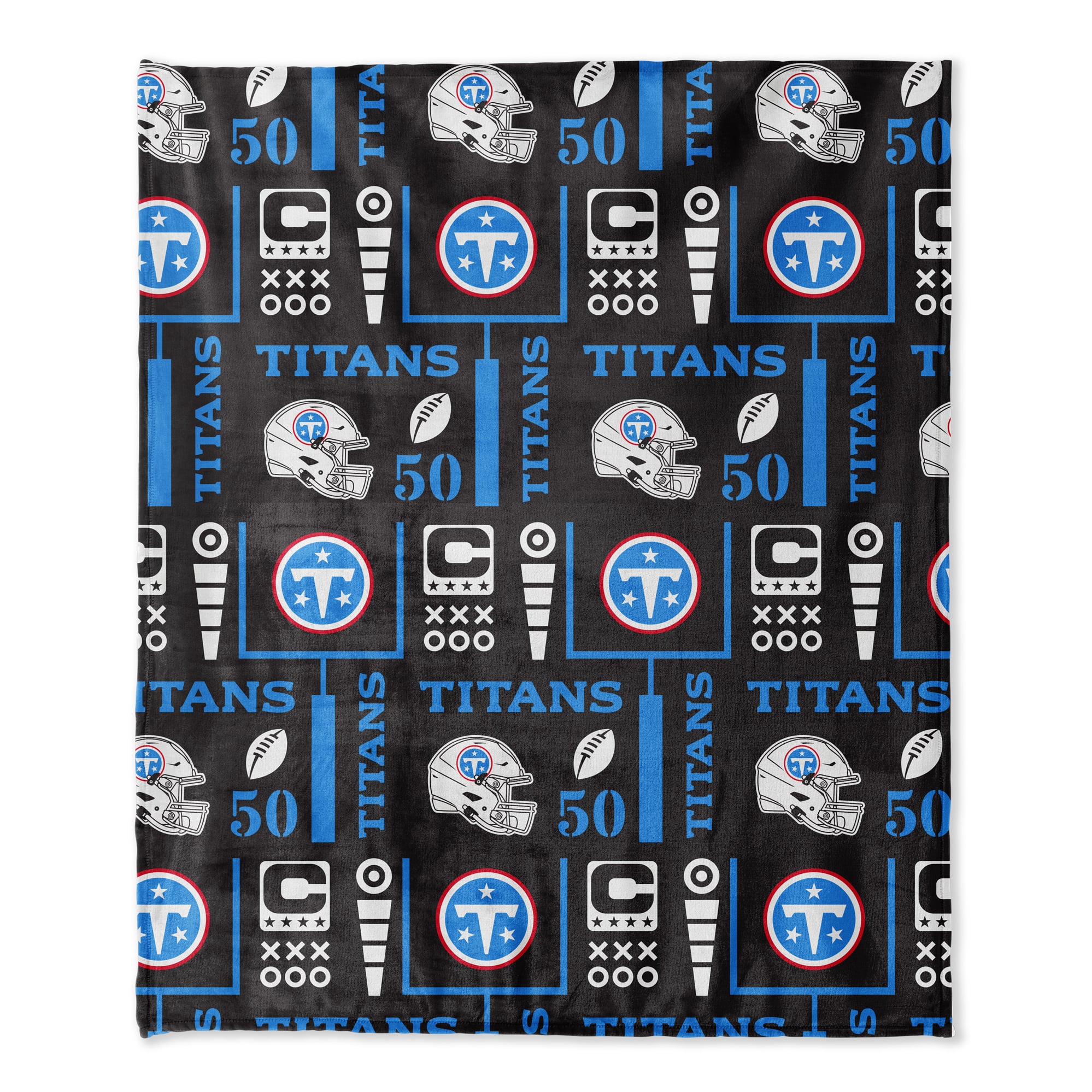 Pegasus Tennessee Titans 50" x 60" Blackout Team Spirit Ultra Soft Throw & Plush Football Combo Pack