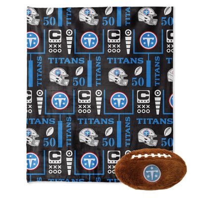 Tennessee Titans Pegasus 50" x 60" Blackout Team Spirit Ultra Soft Throw & Plush Football Combo Pack