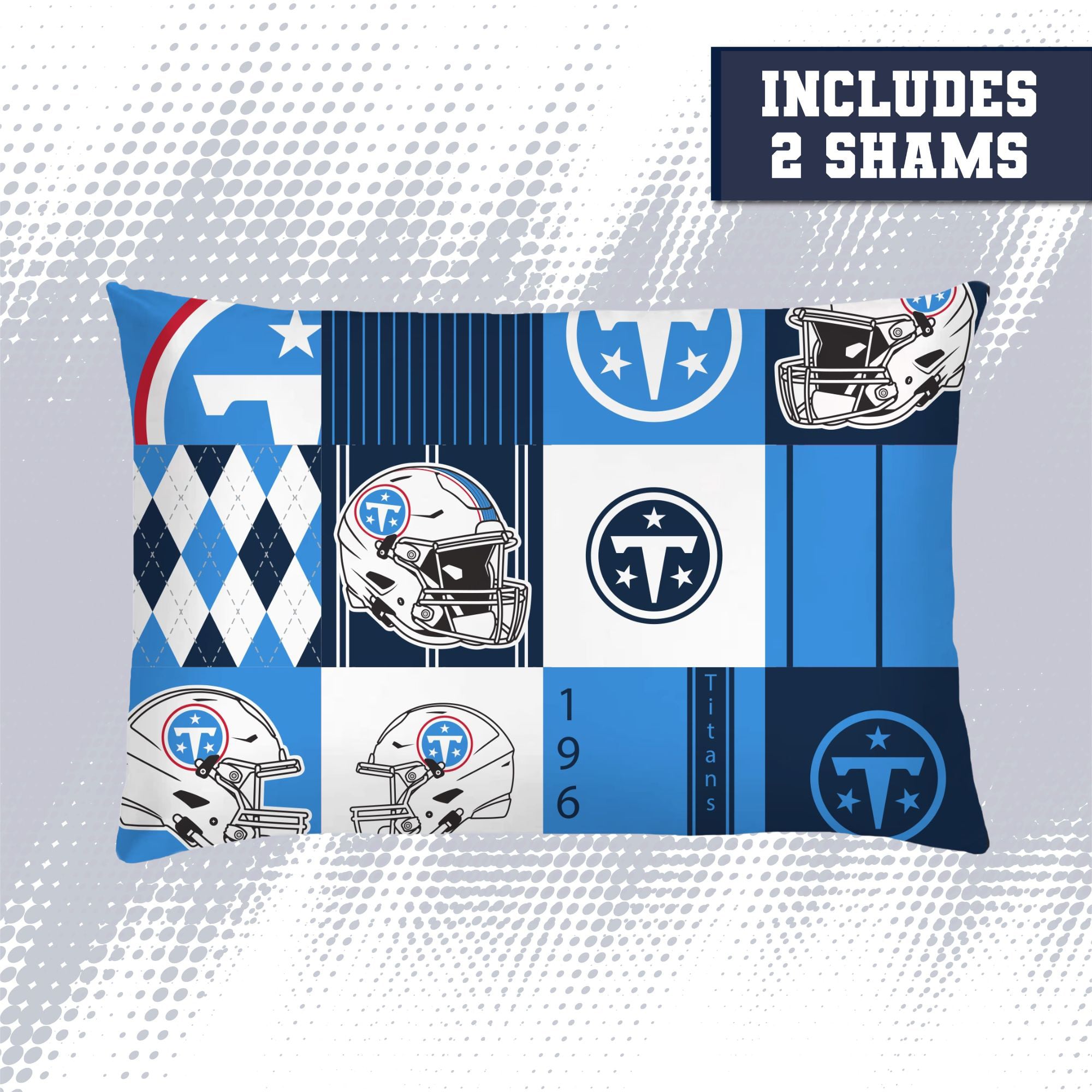 Pegasus Tennessee Titans Patchwork Plaid Three-Piece Full/Queen Bed in a Bag Set