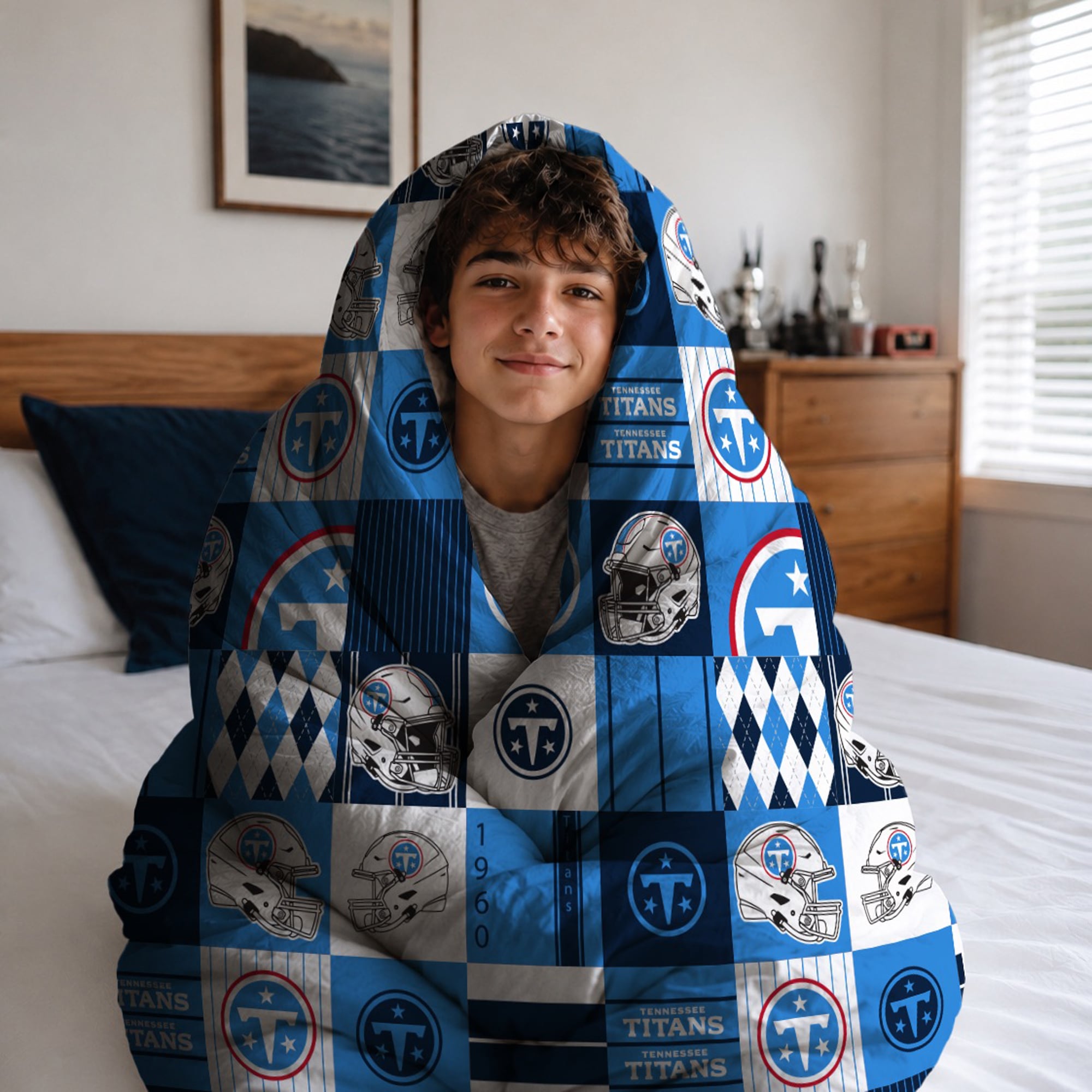 Pegasus Tennessee Titans Patchwork Plaid Two-Piece Twin/Twin XL Bed in a Bag Set