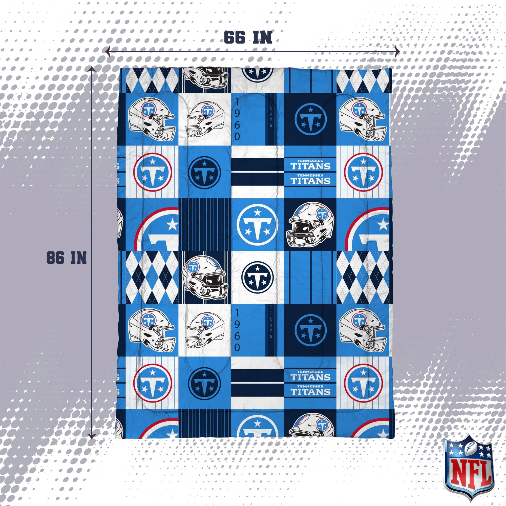 Pegasus Tennessee Titans Patchwork Plaid Two-Piece Twin/Twin XL Bed in a Bag Set
