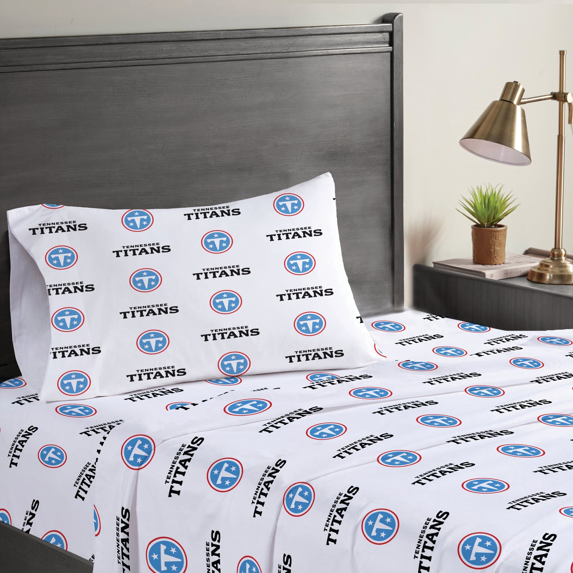 Ensemble de draps trois pièces Pegasus Tennessee Titans pour lit simple