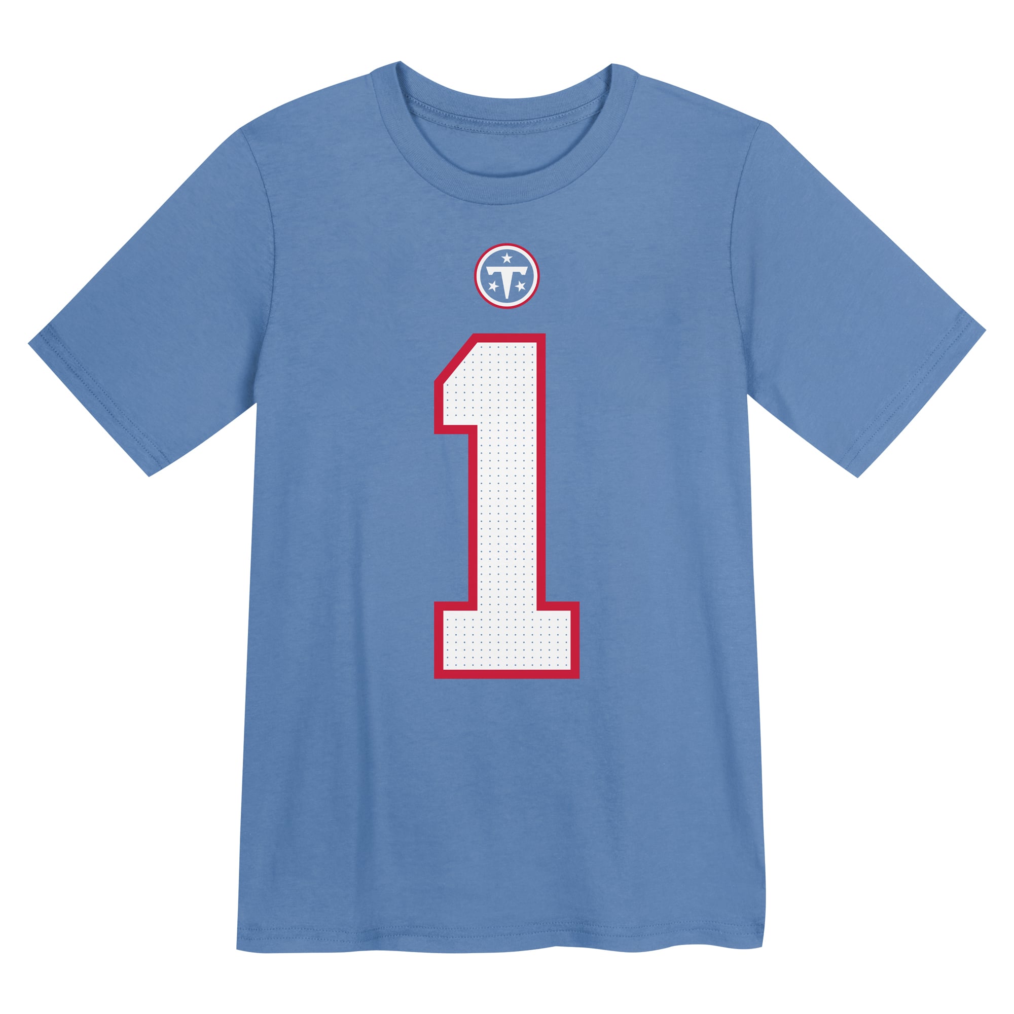T-shirt Nike Cameron Ward bleu clair des Titans du Tennessee pour enfants d'âge préscolaire, avec nom et numéro joueur