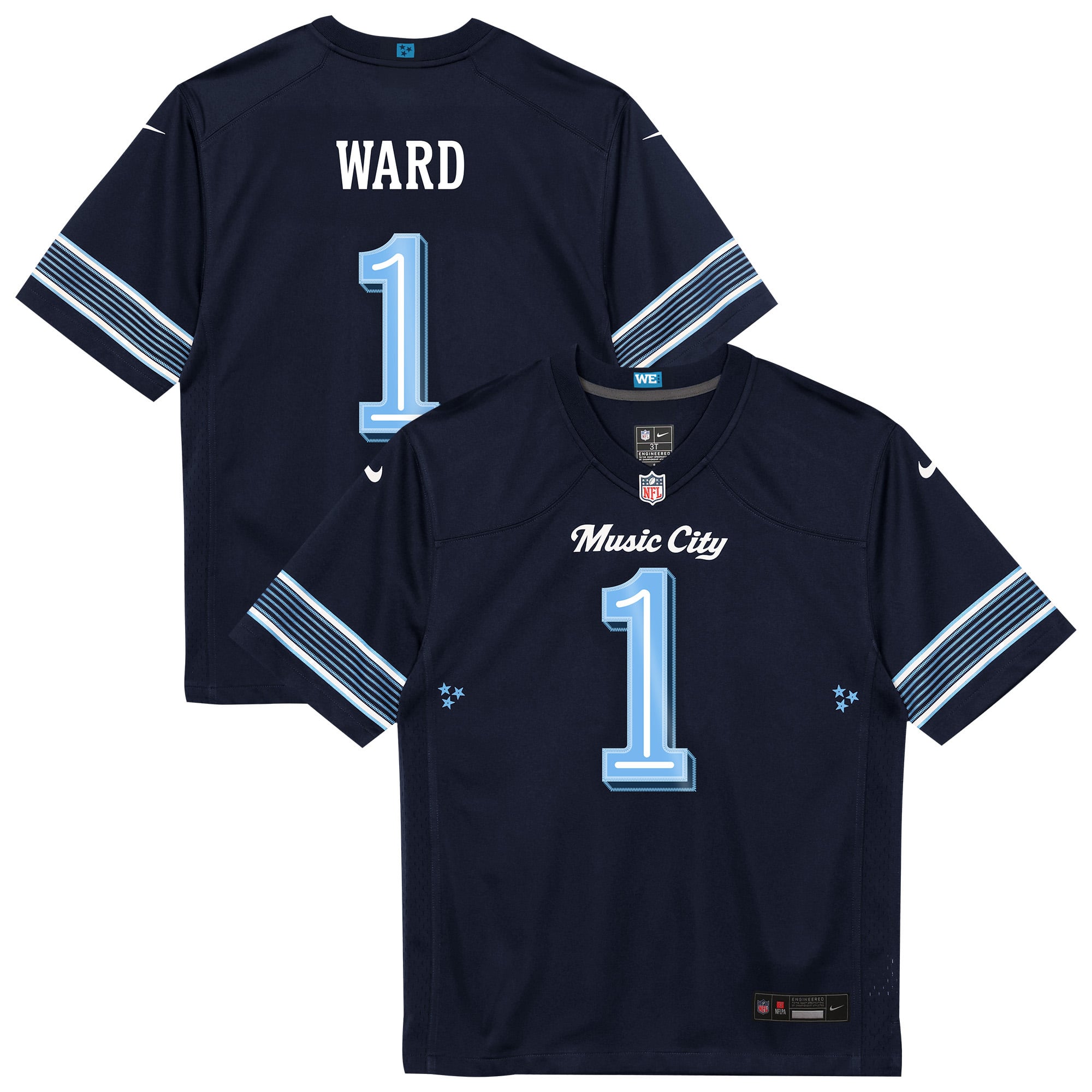 Preschool Nike Cameron Ward Navy Tennessee Titans 2026 Rivalries Collection Game Jersey