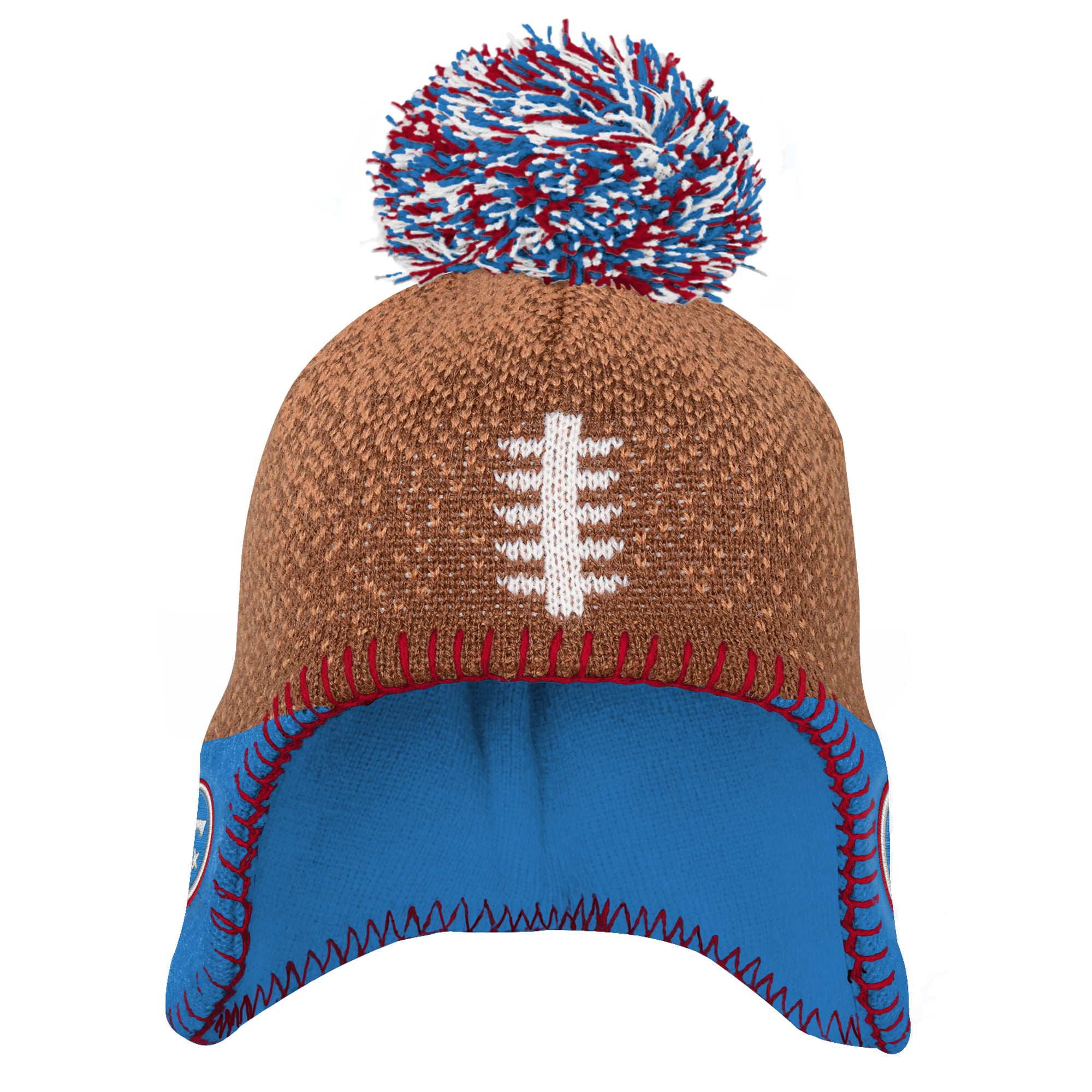 Bonnet tricoté marron à motif tête de football des Tennessee Titans pour enfants d'âge préscolaire