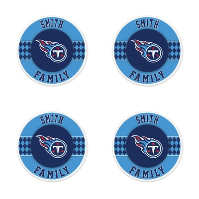 Tennessee Titans 4" Personalized Circular Coasters 4-Pack Set