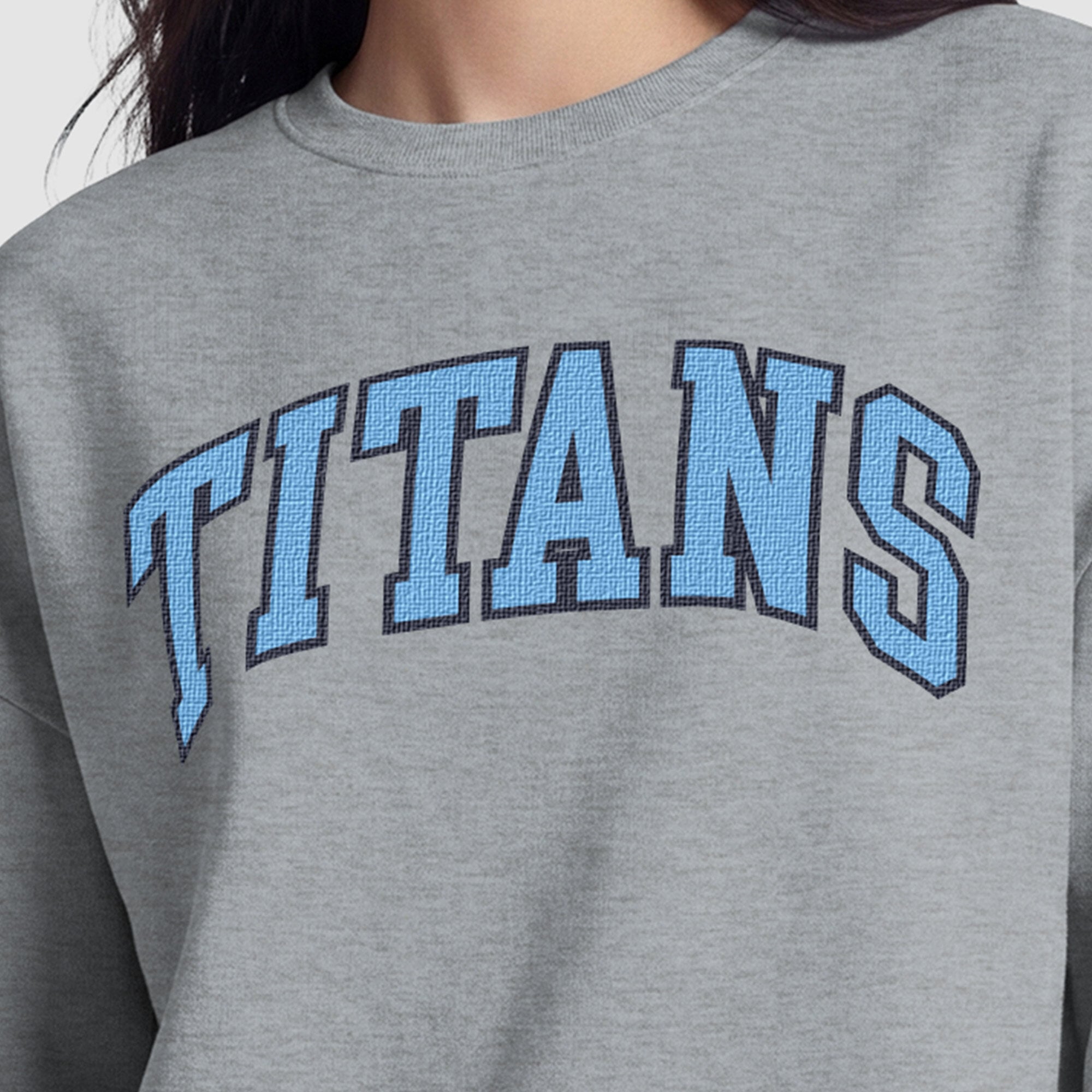 Sweat-shirt à doublure contrastée pour femme, Tennessee Titans Champion - Gris chiné
