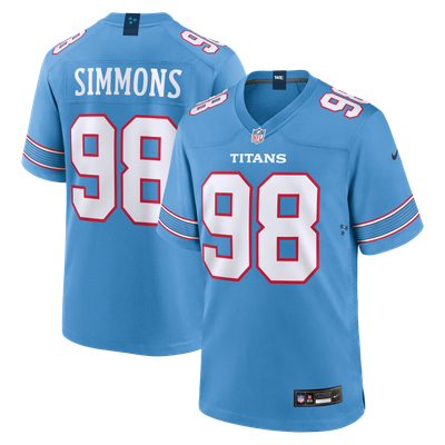 Camiseta de juego local de los Tennessee Titans de Nike - Azul claro - Jeffery Simmons - Para hombre