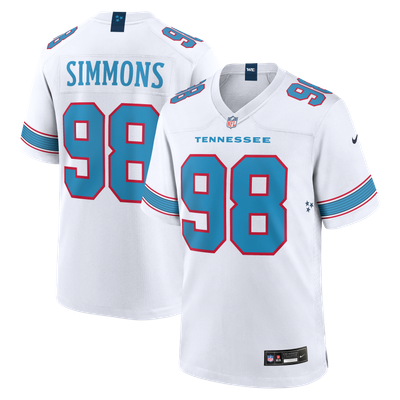 Camiseta de visitante Nike de los Tennessee Titans - Blanca - Jeffery Simmons - Para hombre