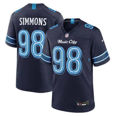 Camiseta Nike Game de la Rivalries del Tennessee Titans - Azul marino - Jeffery Simmons - Hombre