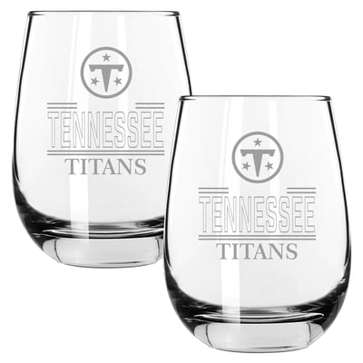 Tennessee Titans The Memory Company Two-Piece 15oz. Classic Crew Stemless Wine Glass Set