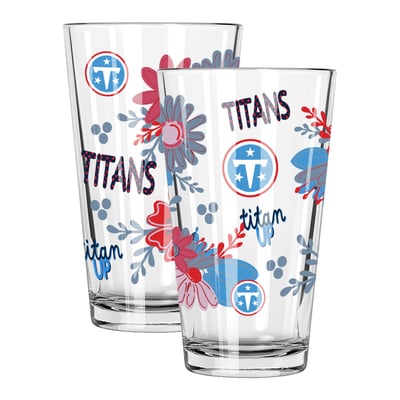 Tennessee Titans The Memory Company Two-Piece 16oz. Flowers Pint Glass Set