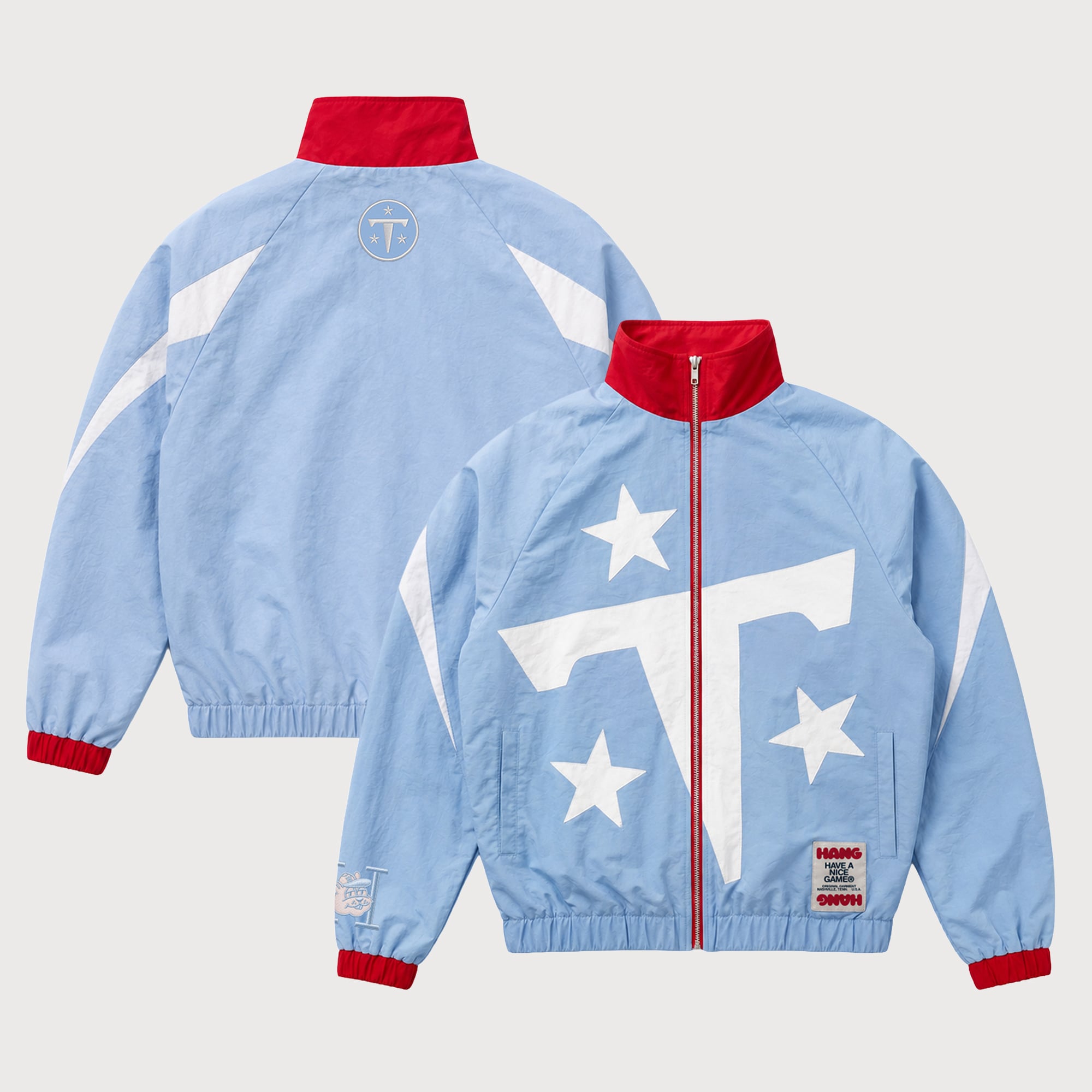 Veste de survêtement unisexe HANG bleu clair Tennessee Titans à fermeture éclair intégrale
