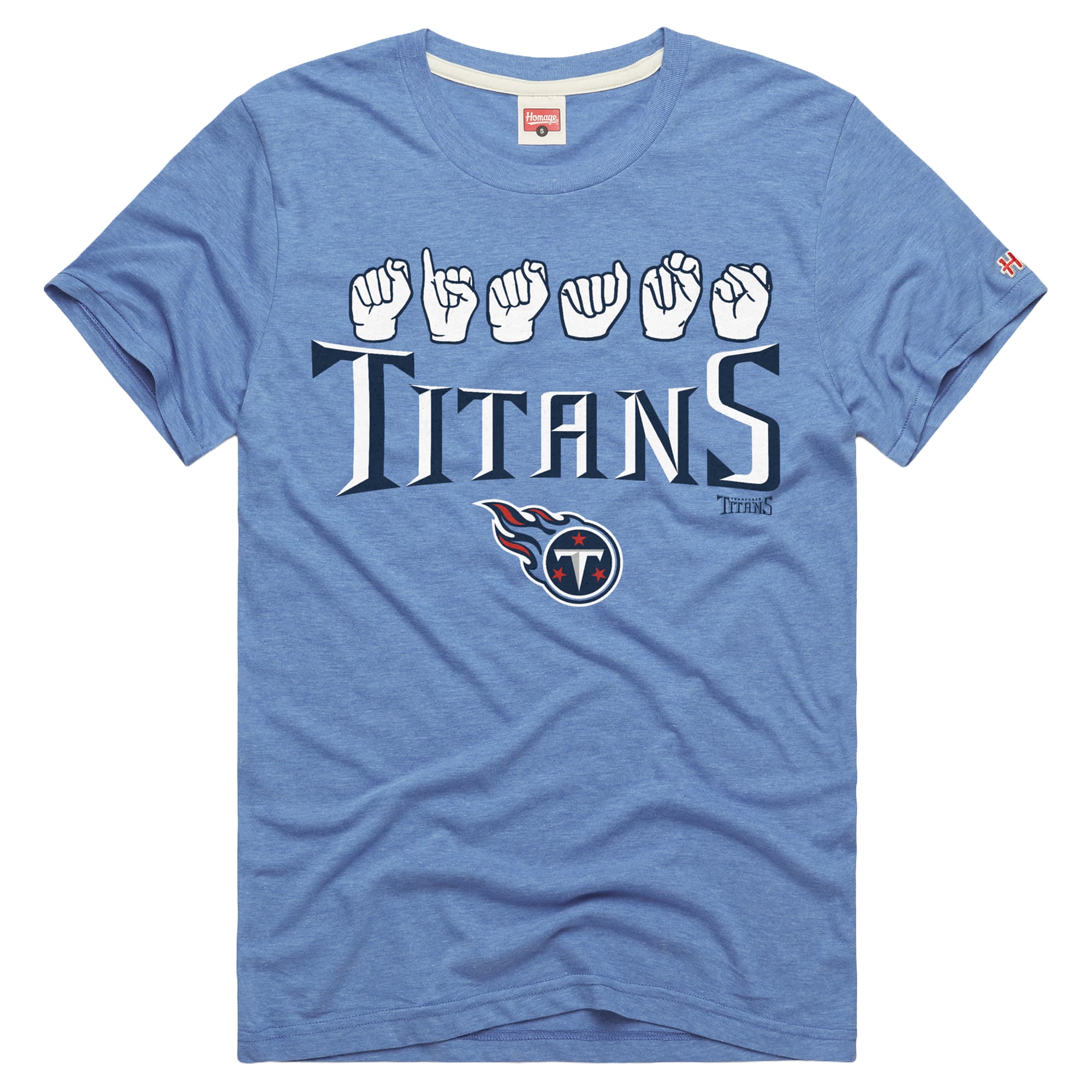 T-shirt unisexe bleu clair Hommage aux Tennessee Titans NFL Collection ASL par Love Sign Tri-Blend