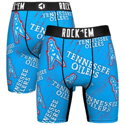 Tennessee Titans Rock Em Unisex Throwback Logo Allover Boxer Briefs - Light Blue
