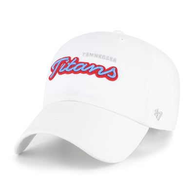 Tennessee Titans '47 Women's Trendy Script Clean Up Adjustable Hat - White
