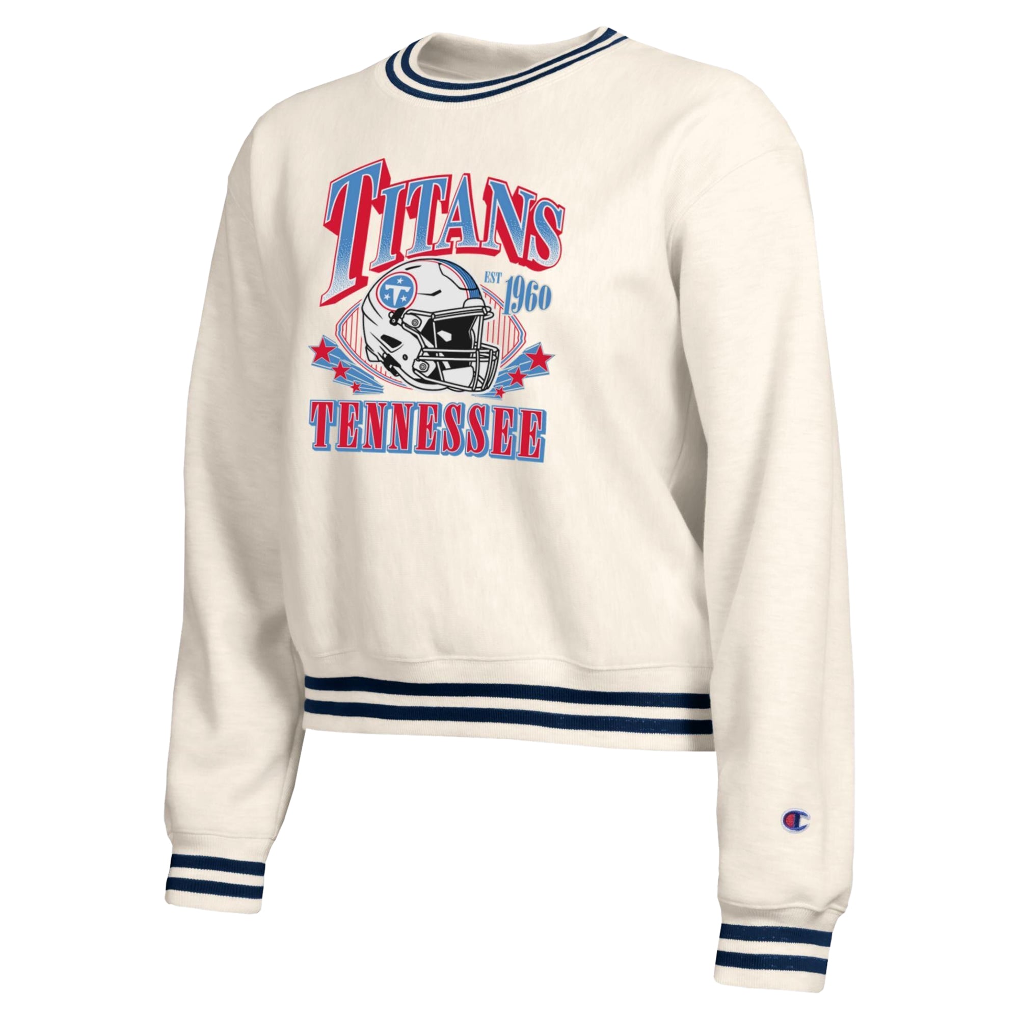 Sweat-shirt en polaire à tissage inversé crème Champion pour femme, Tennessee Titans