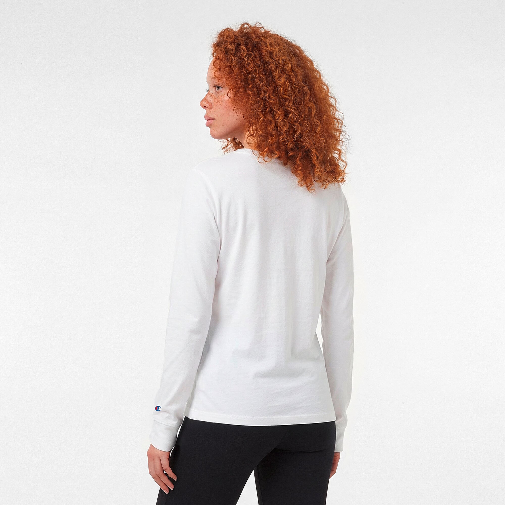 Women's Champion White Tennessee Titans Core Logo Long Sleeve T-Shirt