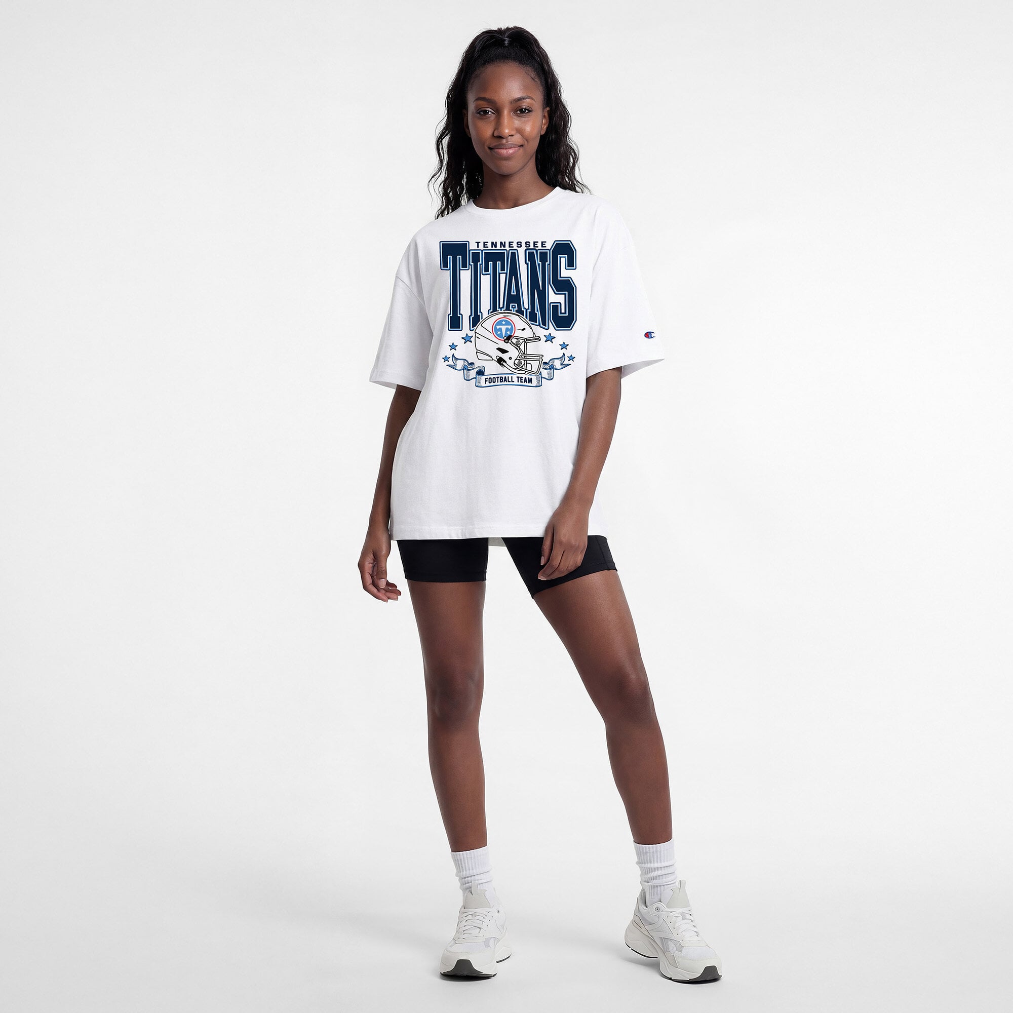 Women's Champion White Tennessee Titans Oversized T-Shirt