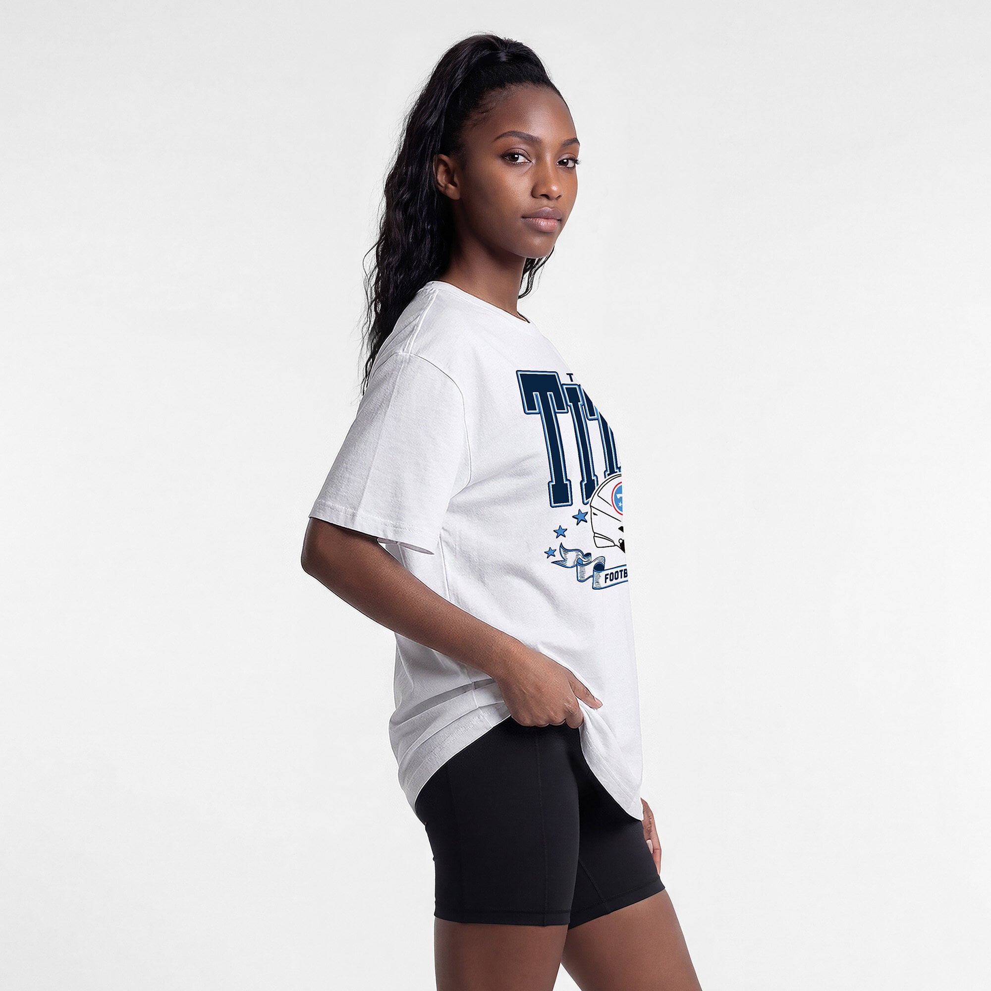 Women's Champion White Tennessee Titans Oversized T-Shirt