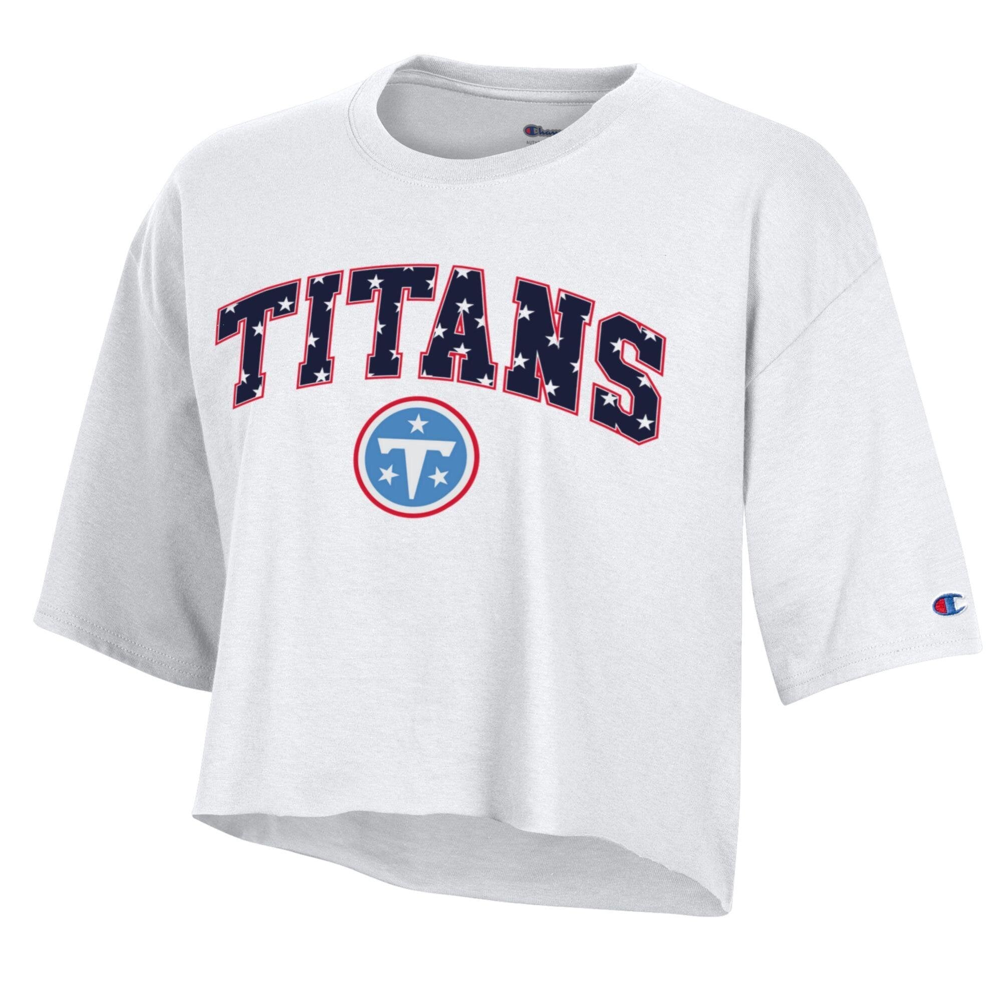 T-shirt court blanc à étoiles des Tennessee Titans pour femmes