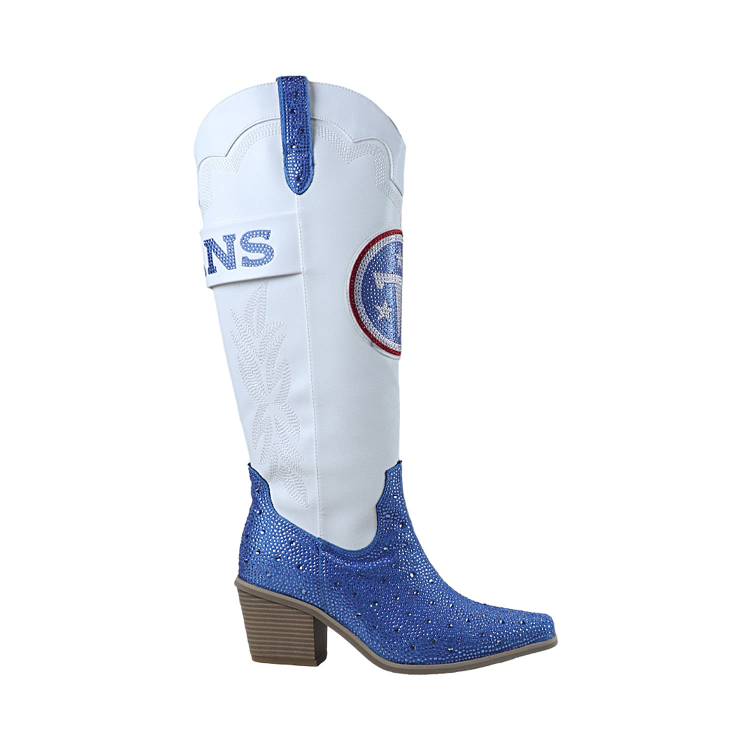 Women's FABGATING by Cuce  White Tennessee Titans Crystal Cowboy Boots