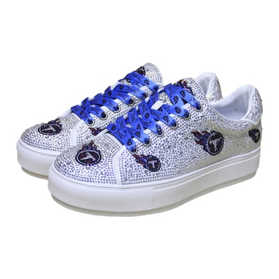  Tennessee Titans FABGATING by Cuce Women's Crystal Team Logo Sneakers - White