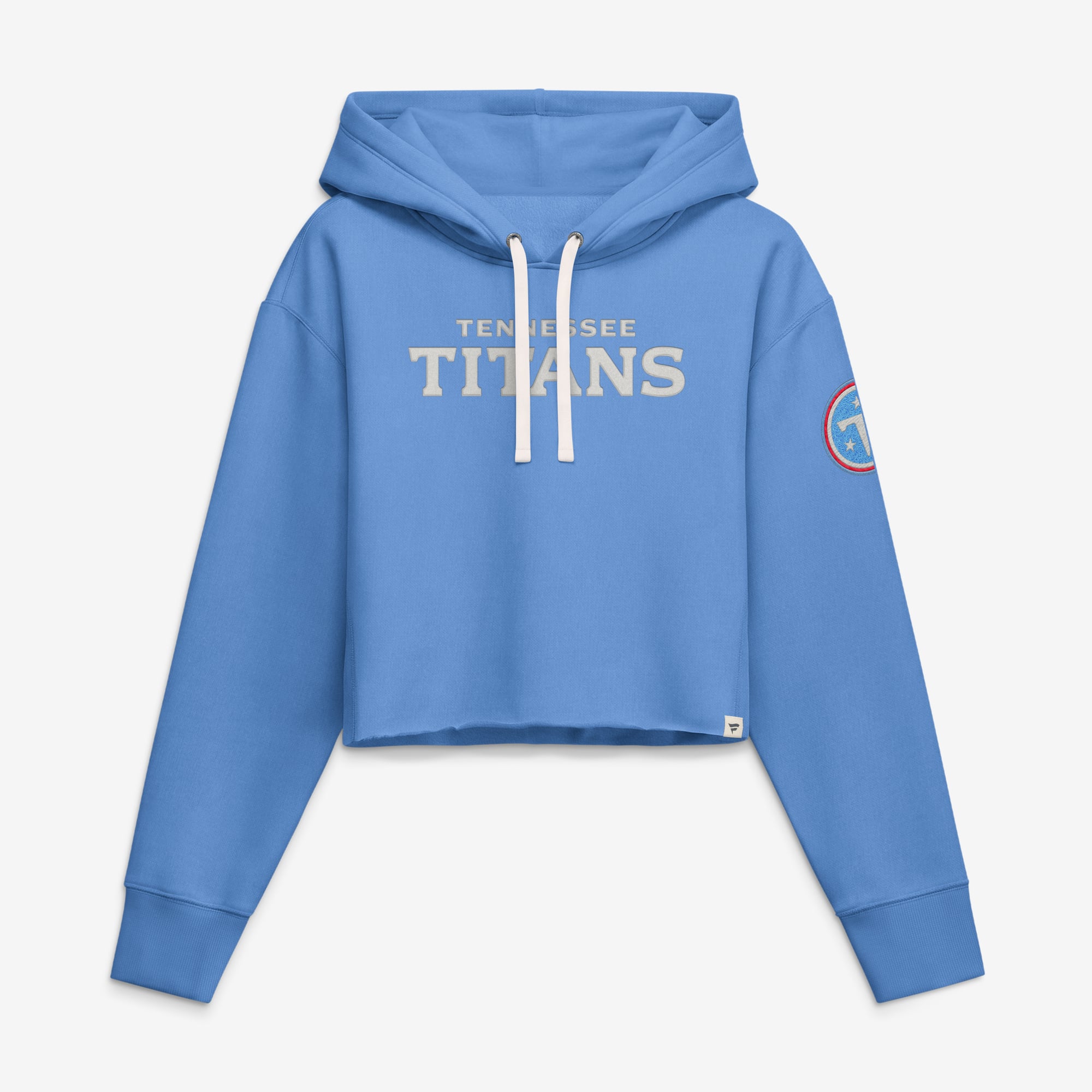 Women's Fanatics Blue Tennessee Titans Oversized Heritage Cropped Hoodie