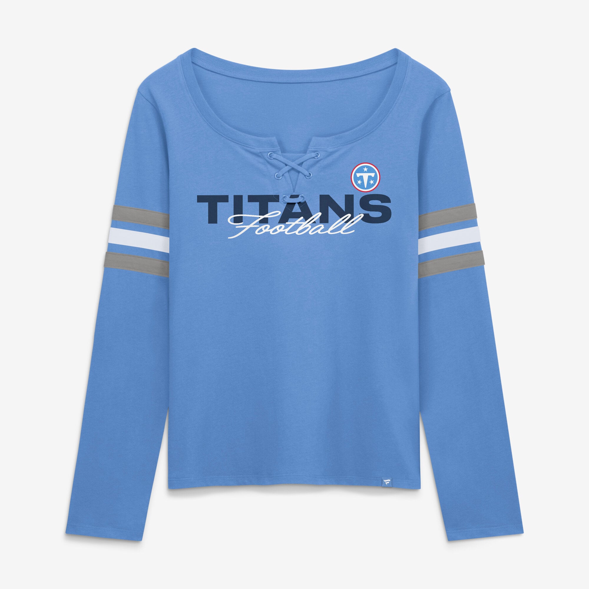 Women's Fanatics  Blue Tennessee Titans Team First Coverage Scheme Lace-Up Long Sleeve T-Shirt