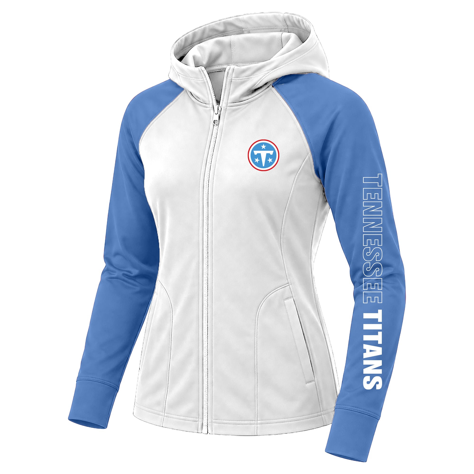 Women's Fanatics White Tennessee Titans Plus Cornerback Blitz Full-Zip Hoodie
