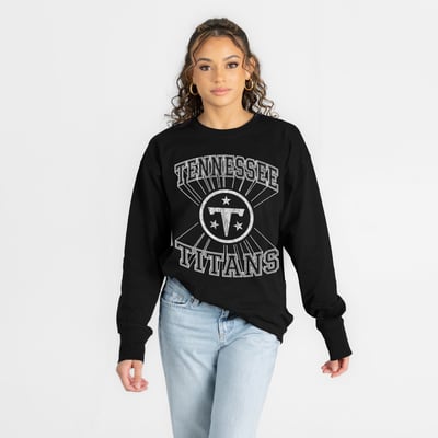 Tennessee Titans Gameday Couture Women's Spotlight Oversized Long Sleeve T-Shirt - Black