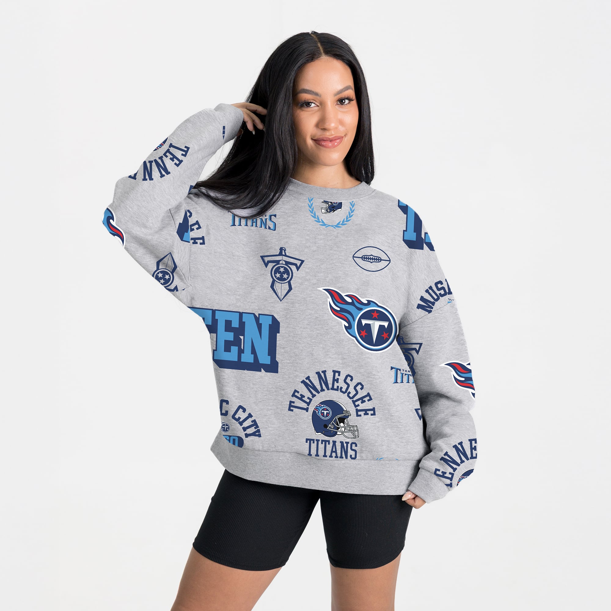 Women's Gameday Couture Heather Gray Tennessee Titans Always On Repeat Fleece Sweatshirt
