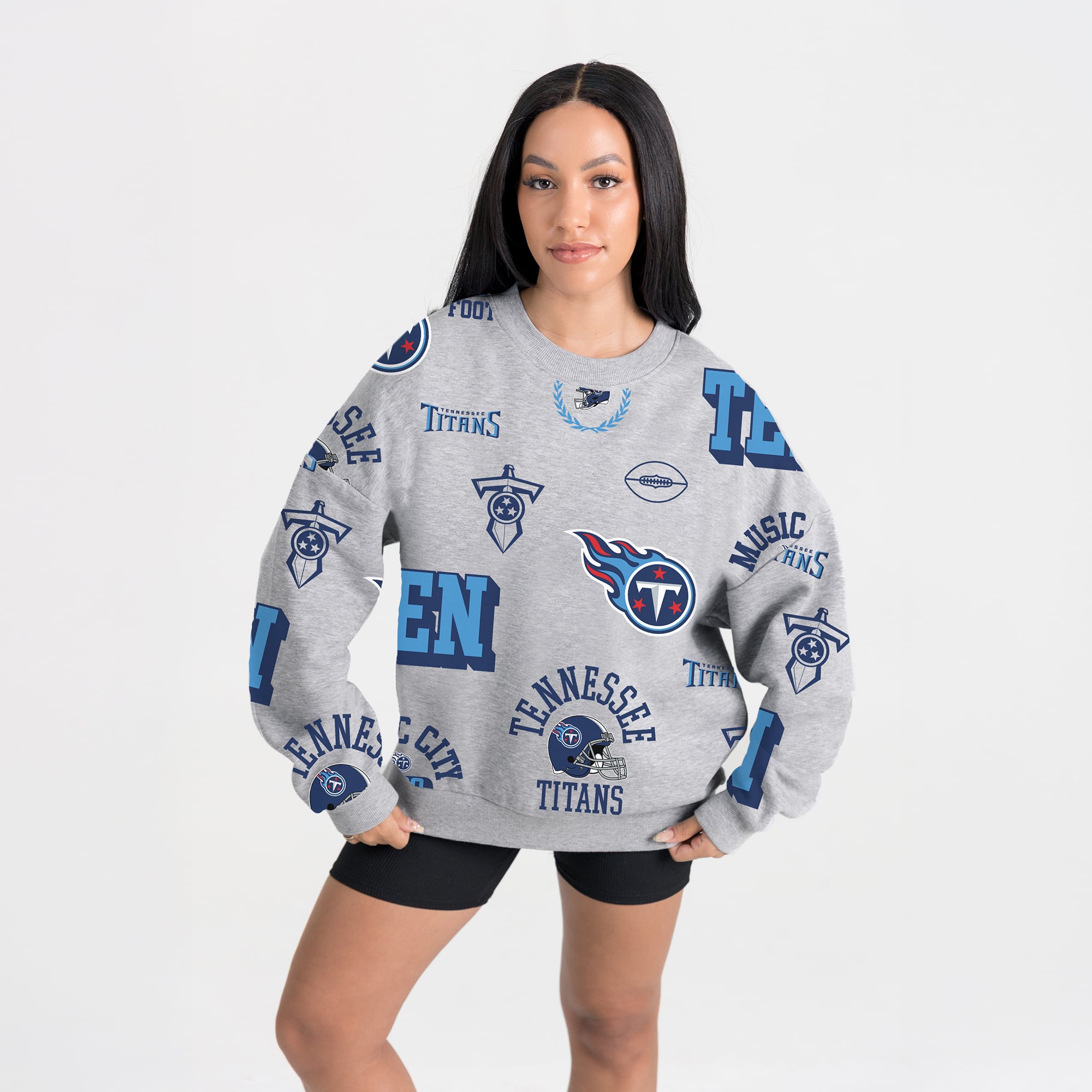 Women's Gameday Couture Heather Gray Tennessee Titans Always On Repeat Fleece Sweatshirt