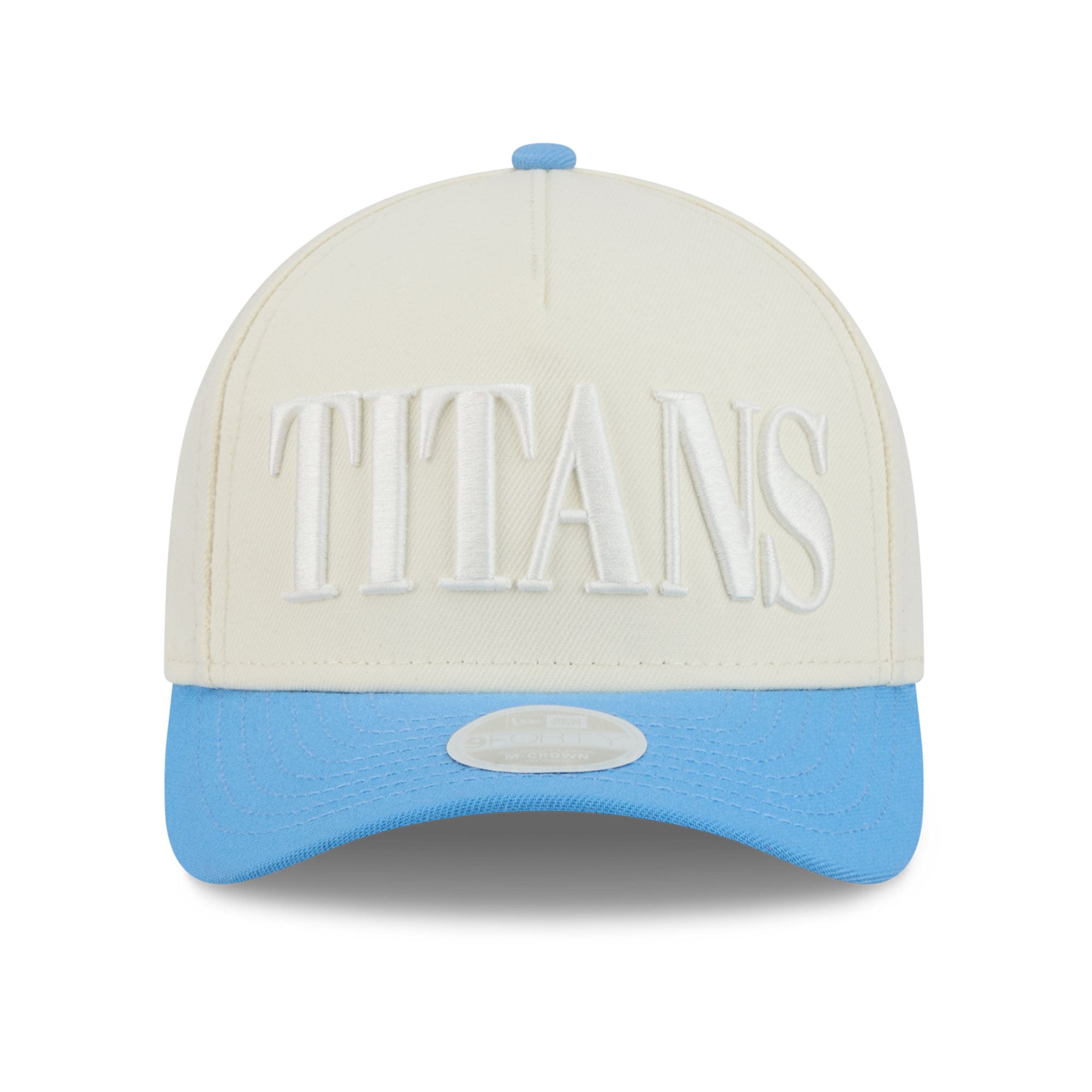 Women's New Era Cream/Light Blue Tennessee Titans Tonal A-Frame 9FORTY Adjustable Hat