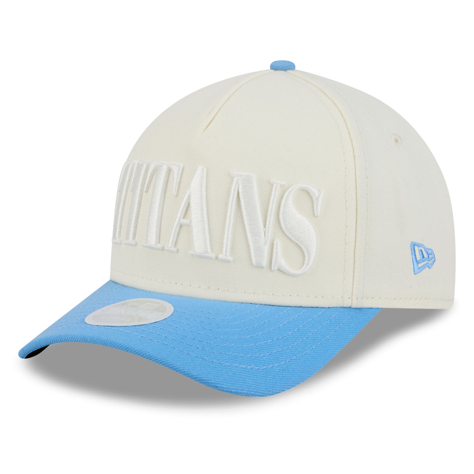 Women's New Era Cream/Light Blue Tennessee Titans Tonal A-Frame 9FORTY Adjustable Hat