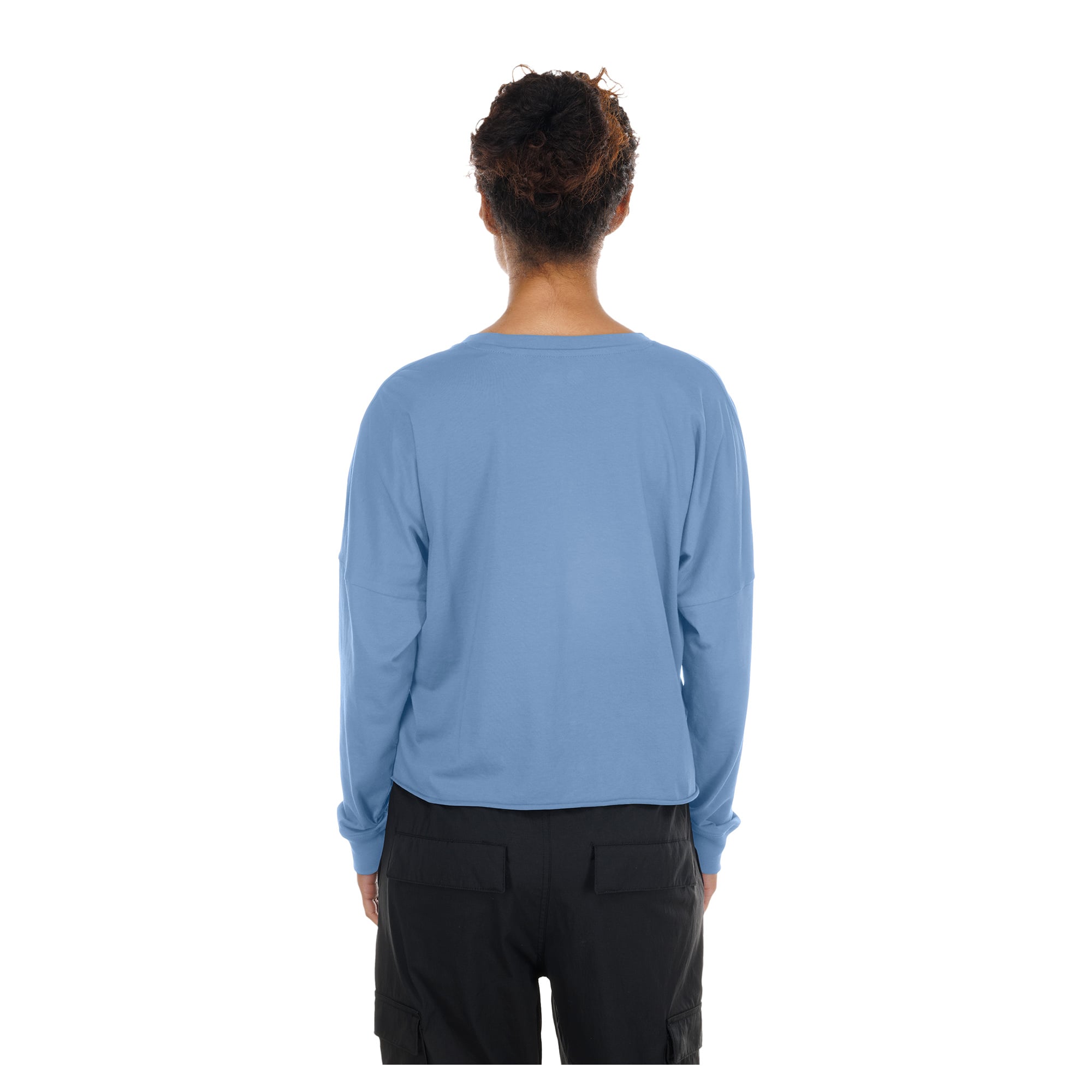 Women's New Era Light Blue Tennessee Titans Cropped Oversized Long Sleeve T-Shirt