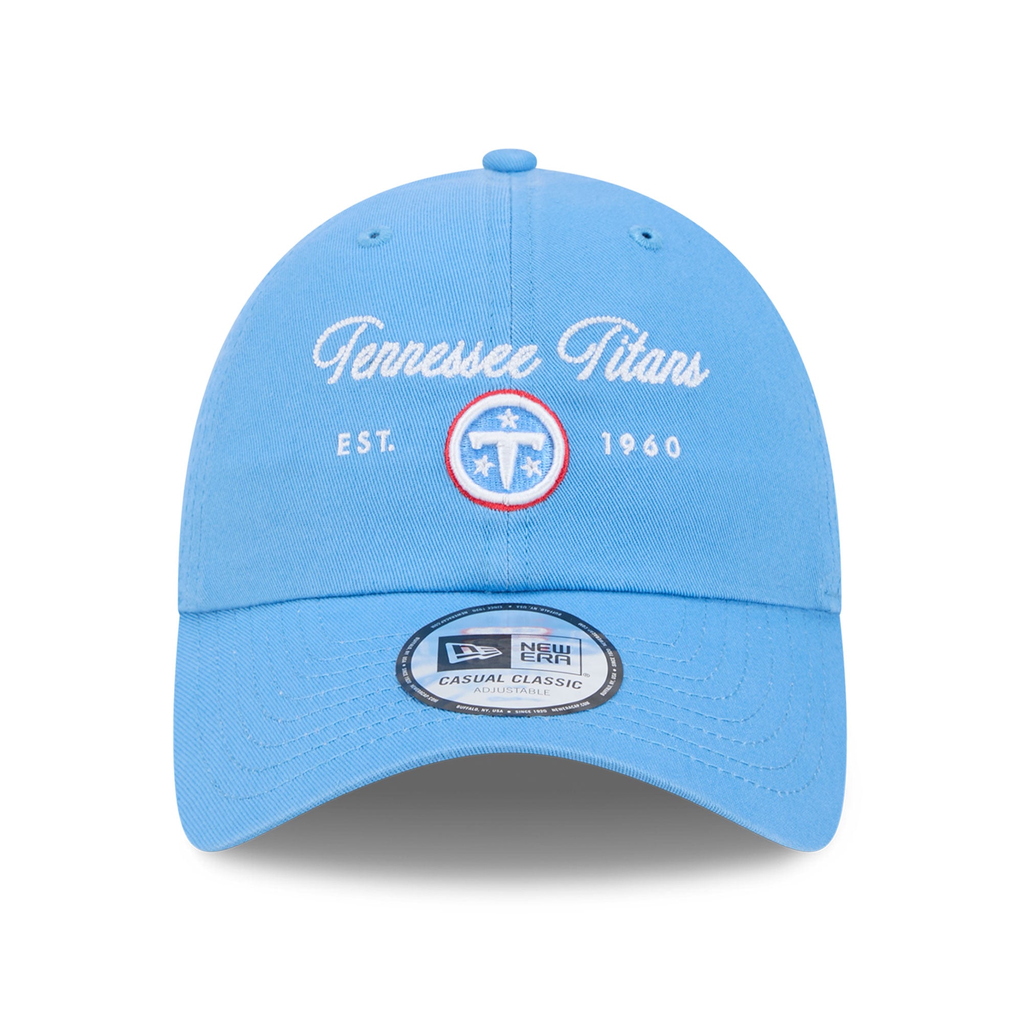 Casquette New Era pour femme, bleu clair, logo Tennessee Titans, style classique décontracté et ajustable