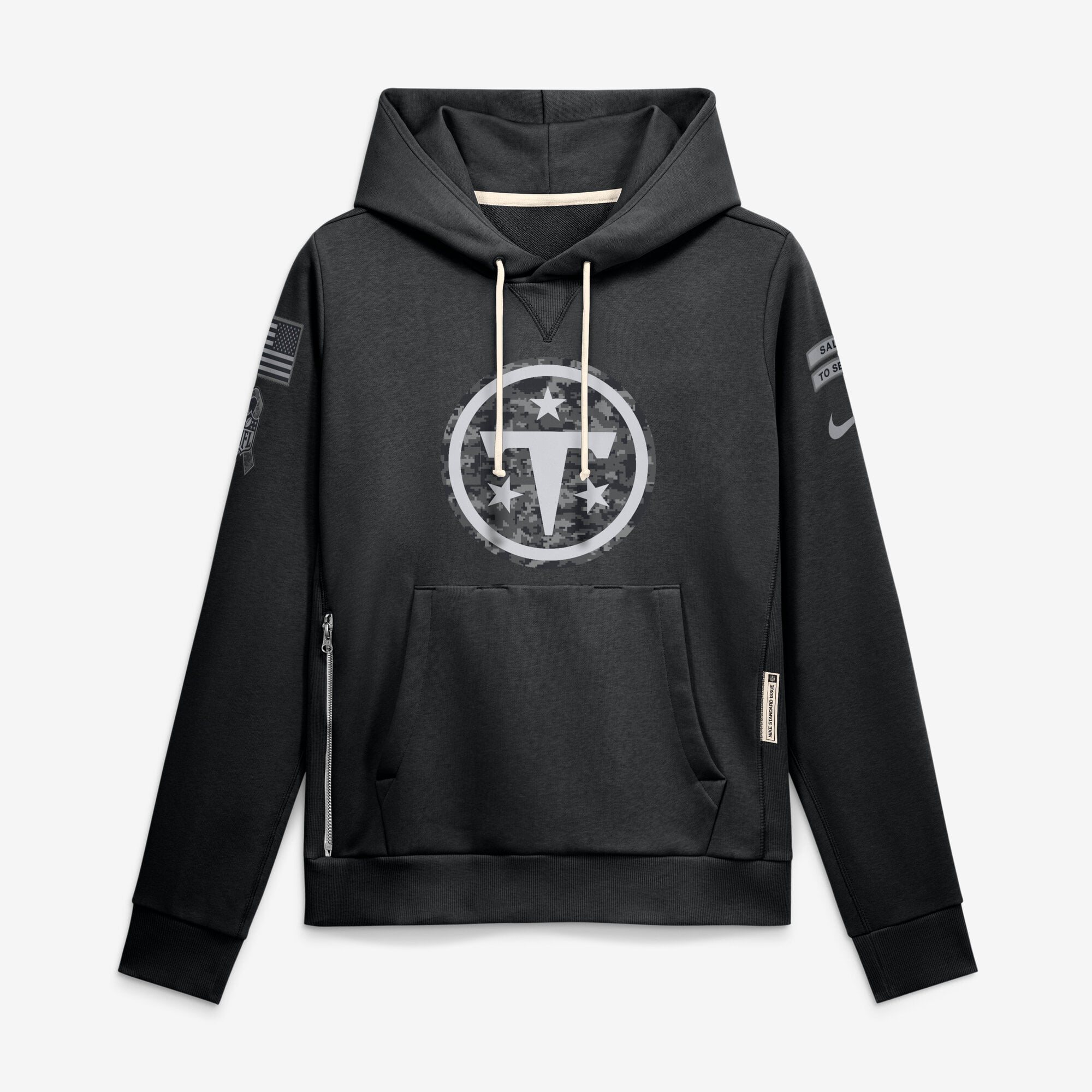 Sweat à capuche Nike noir Tennessee Titans 2026 Salute to Service Sideline Dri-FIT pour femme