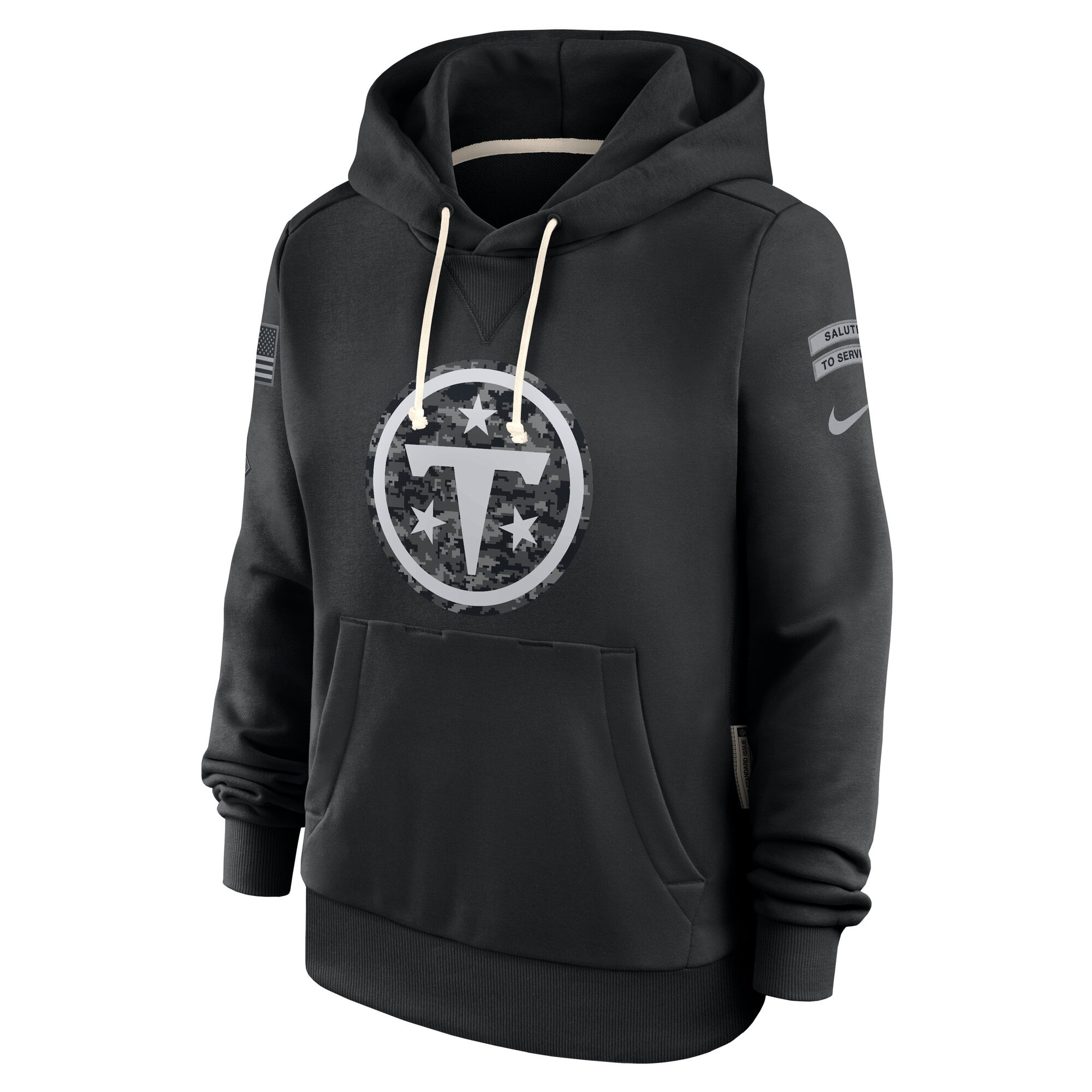 Sweat à capuche Nike noir Tennessee Titans 2026 Salute to Service Sideline Dri-FIT pour femme