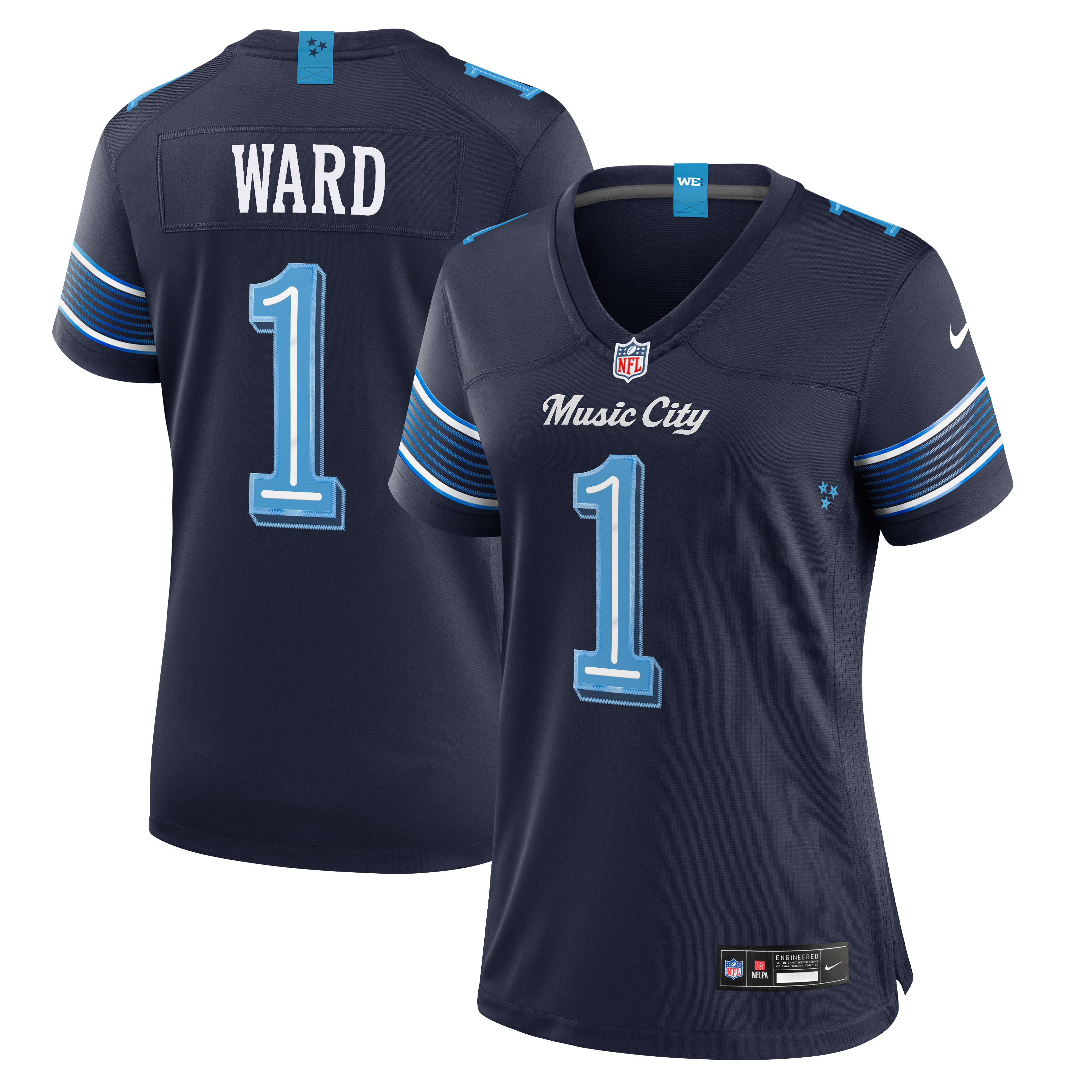 Women's Nike Cameron Ward Navy Tennessee Titans 2026 Rivalries Collection Game Jersey