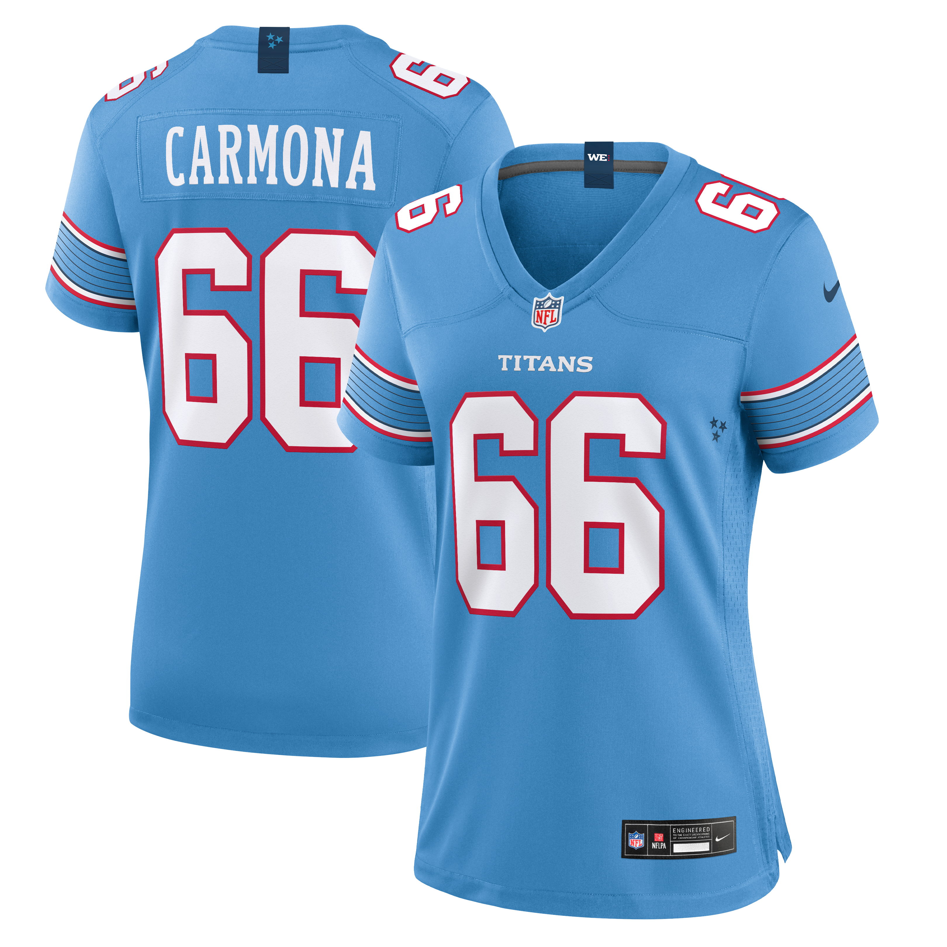 Women's Nike Fernando Carmona Light Blue Tennessee Titans Team Game Jersey