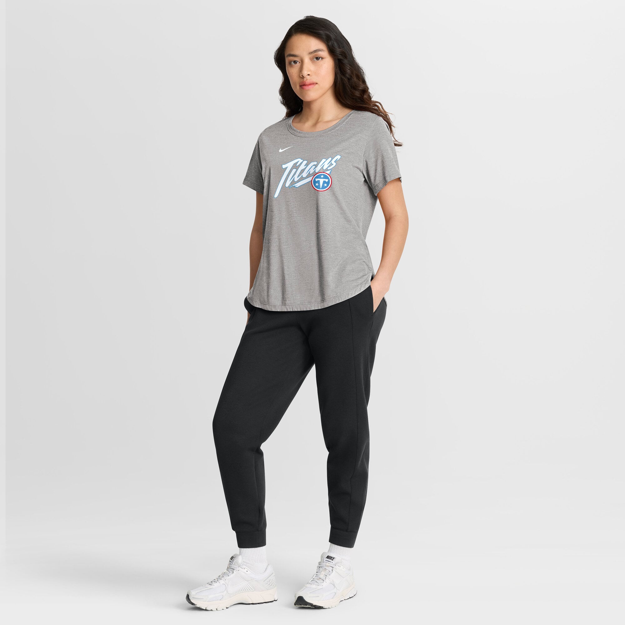 T-shirt Nike gris pour femme Tennessee Titans Primetime Tri-Blend