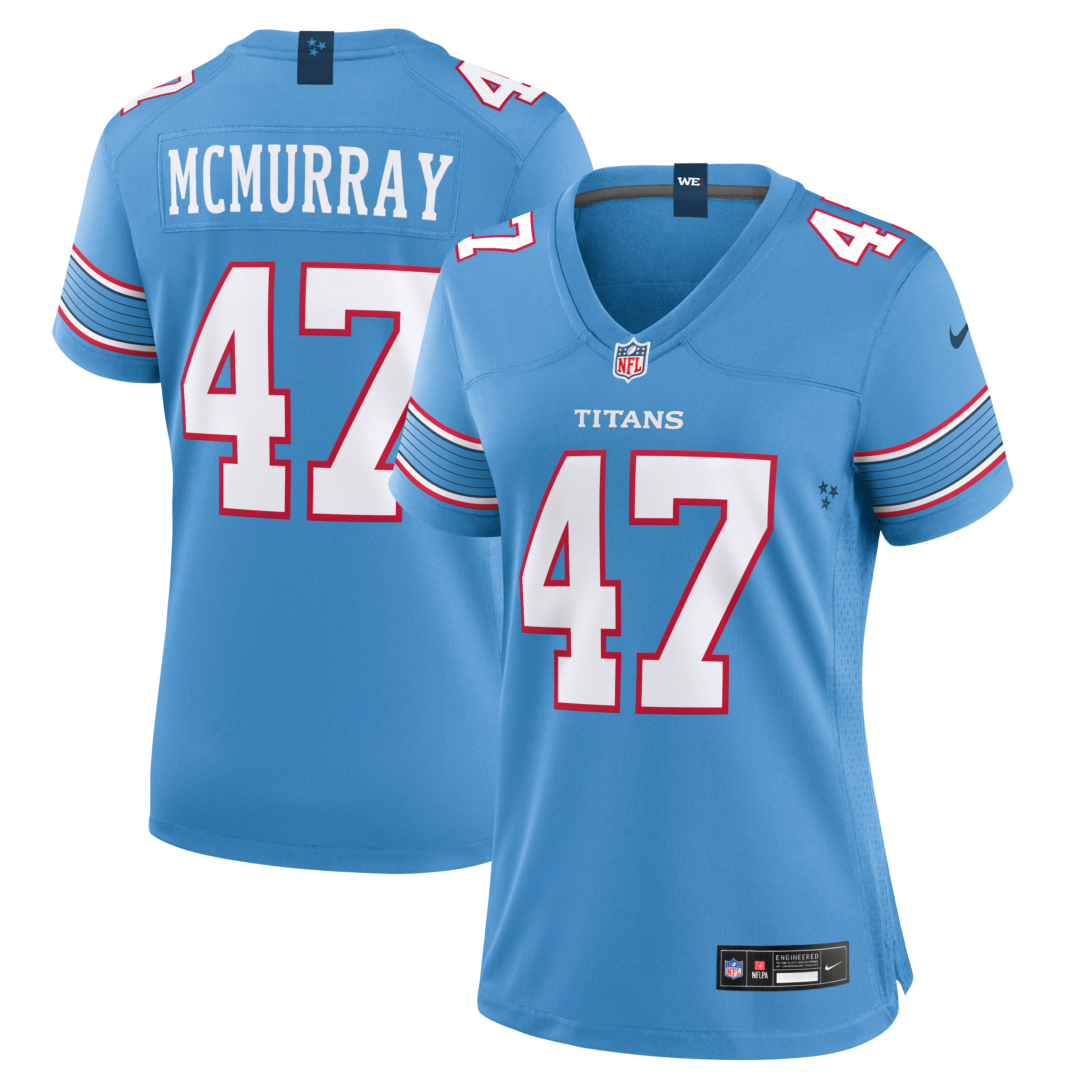 Women's Nike Jalen McMurray Light Blue Tennessee Titans Team Game Jersey