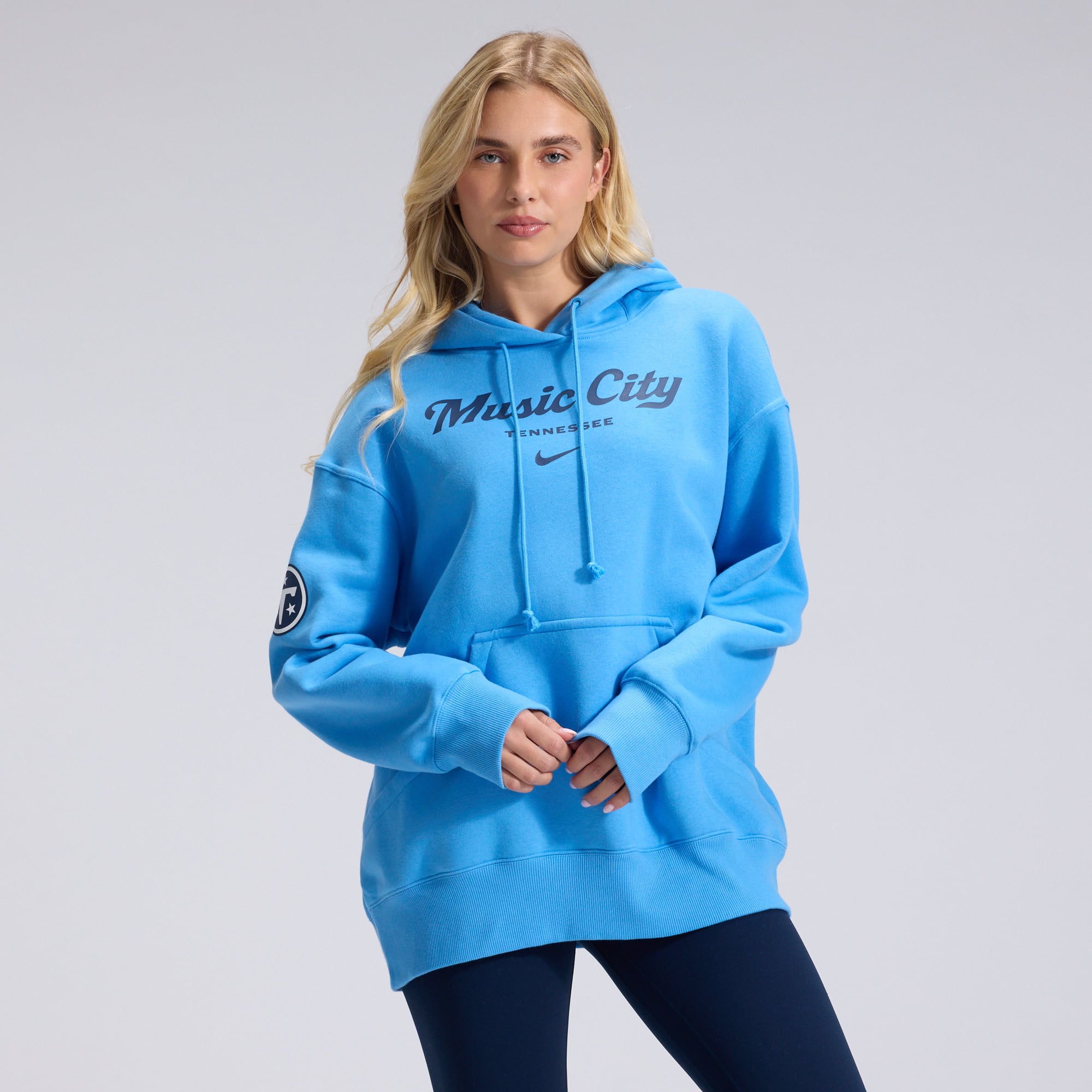 Women's Nike  Light Blue Tennessee Titans 2026 Rivalries Collection Oversized Pullover Hoodie