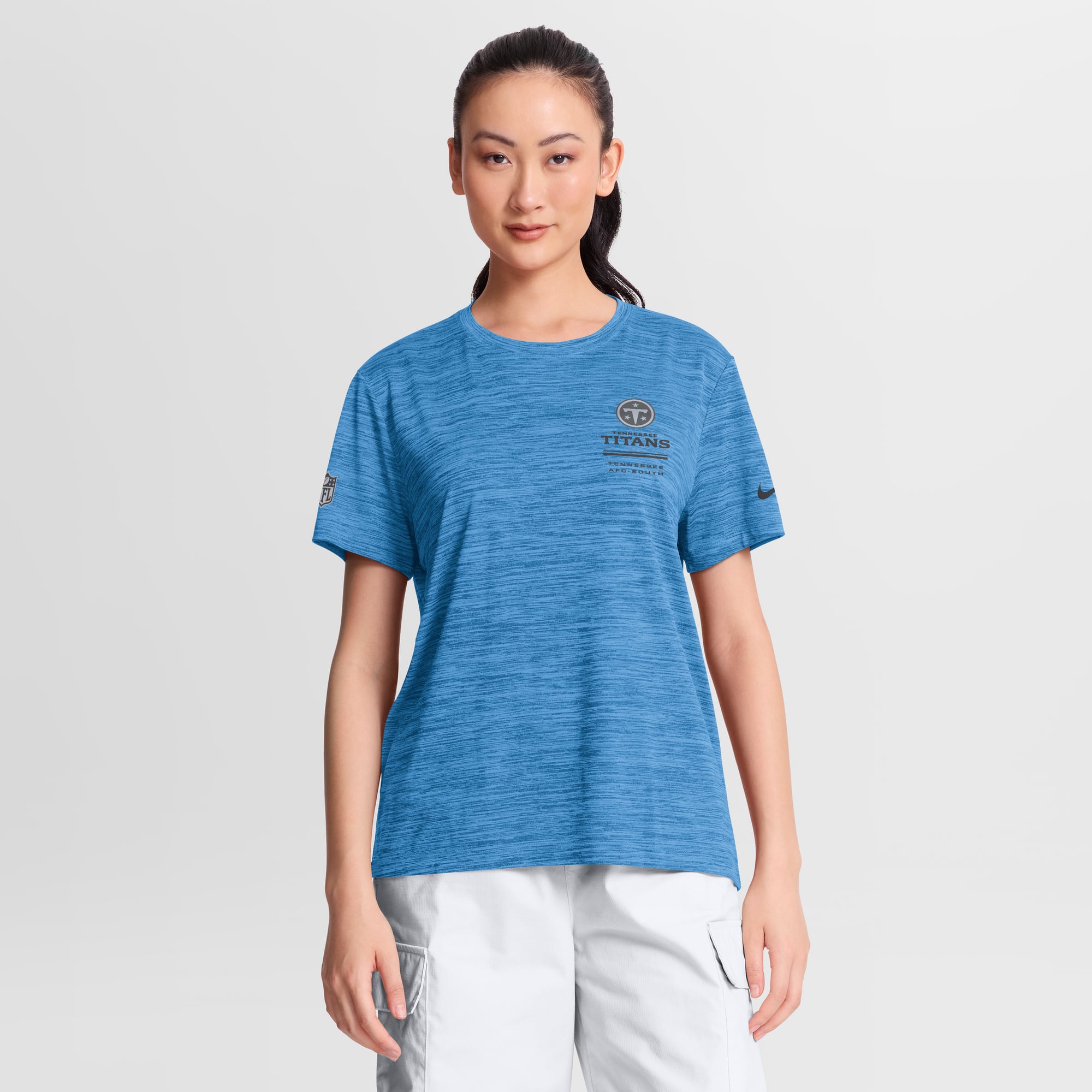 Women's Nike Light Blue Tennessee Titans Sideline Velocity Dri-FIT T-Shirt