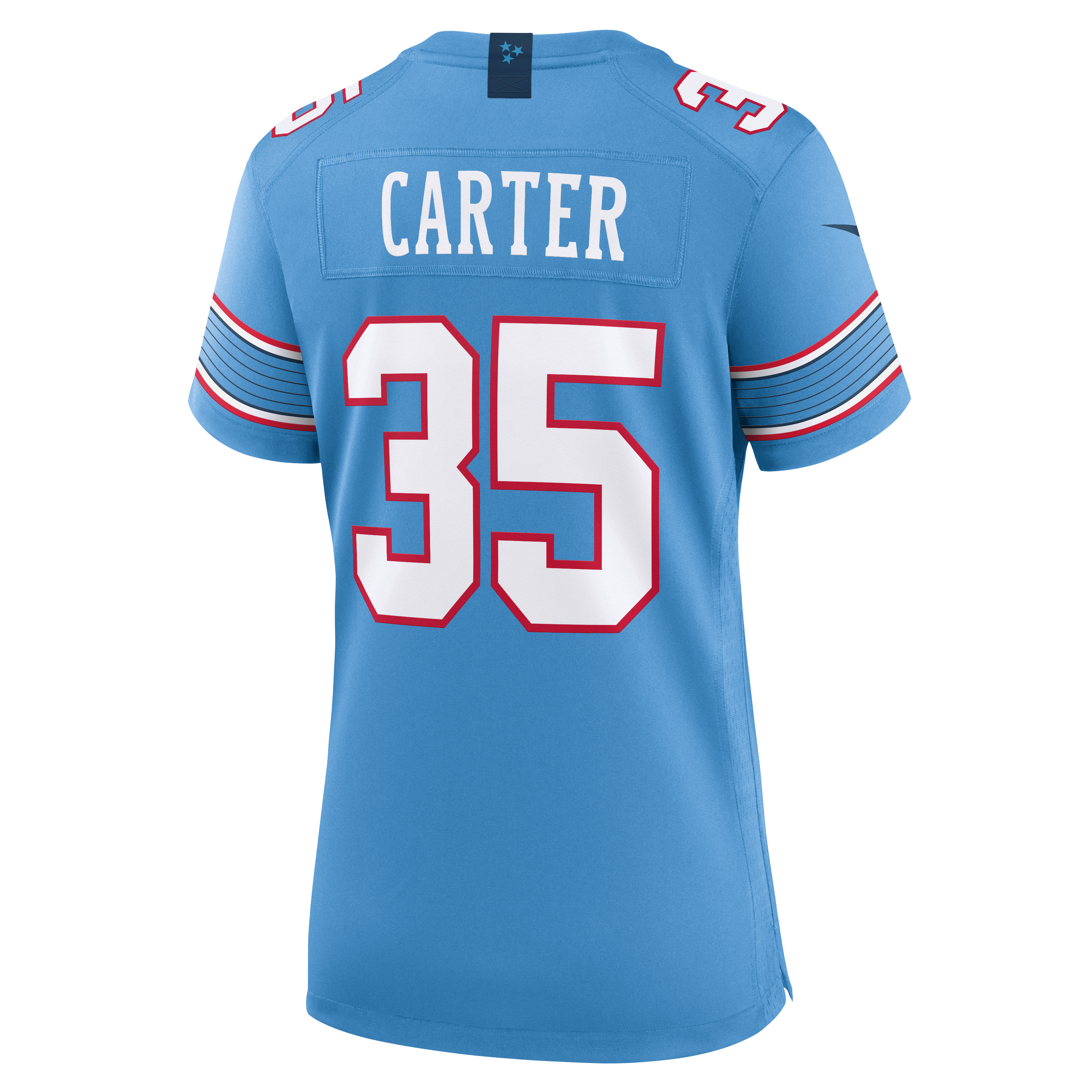 Maillot de match Nike Michael Carter bleu clair pour femme, Tennessee Titans