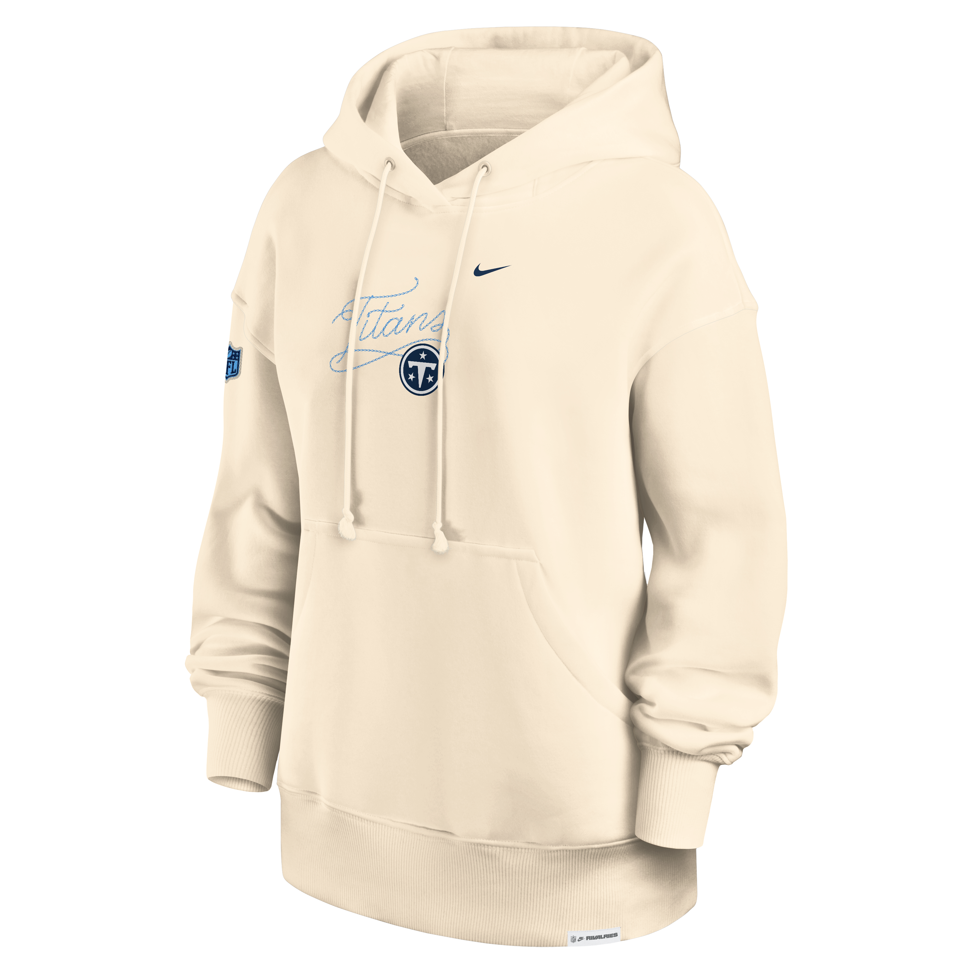 Sweat à capuche oversize Nike Natural Tennessee Titans Collection 2026 Rivalries pour femme