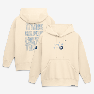  Tennessee Titans Nike Women's 2026 Rivalries Collection Oversized Pullover Hoodie - Natural